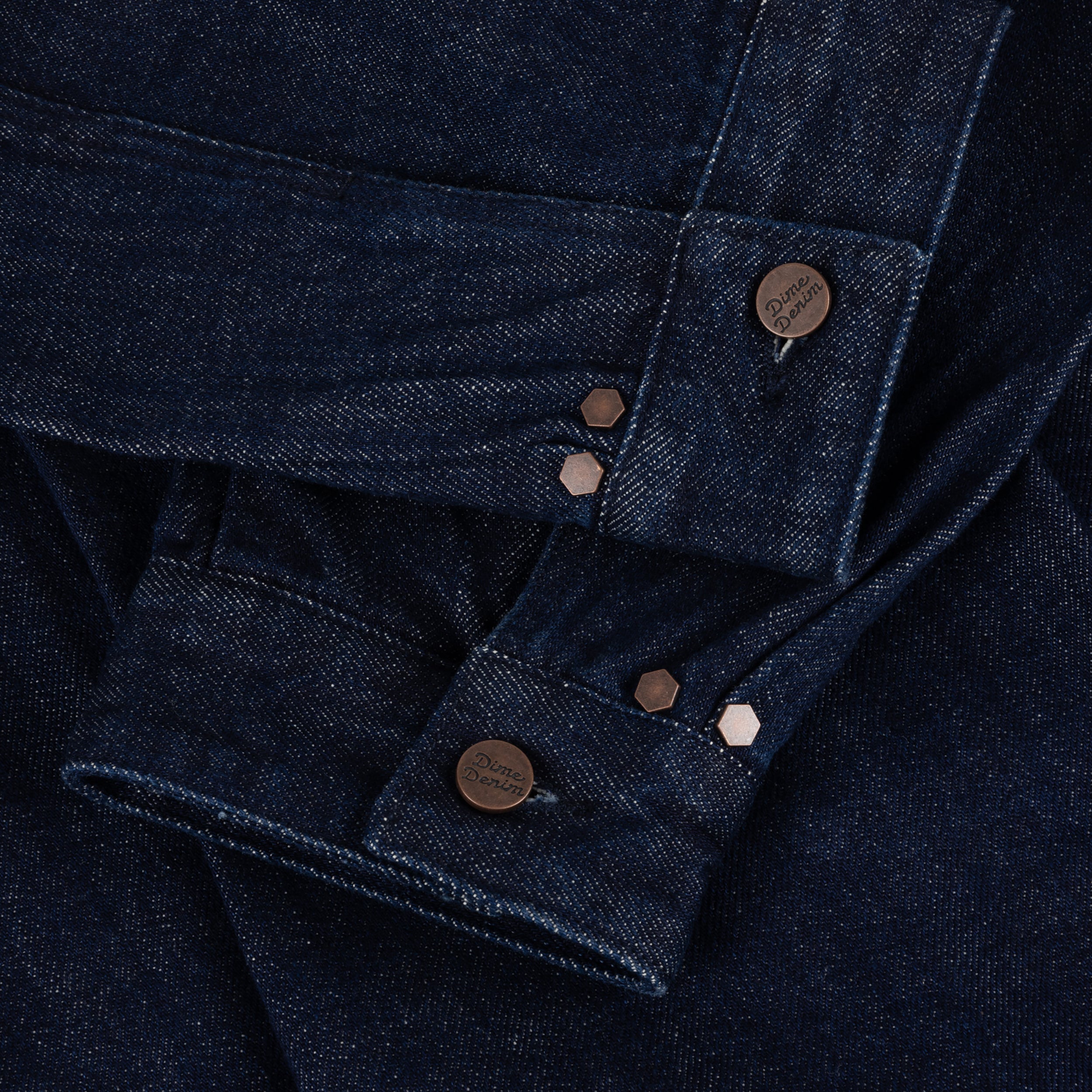 Dime MTL Pleated Denim Jacket Indigo — detail