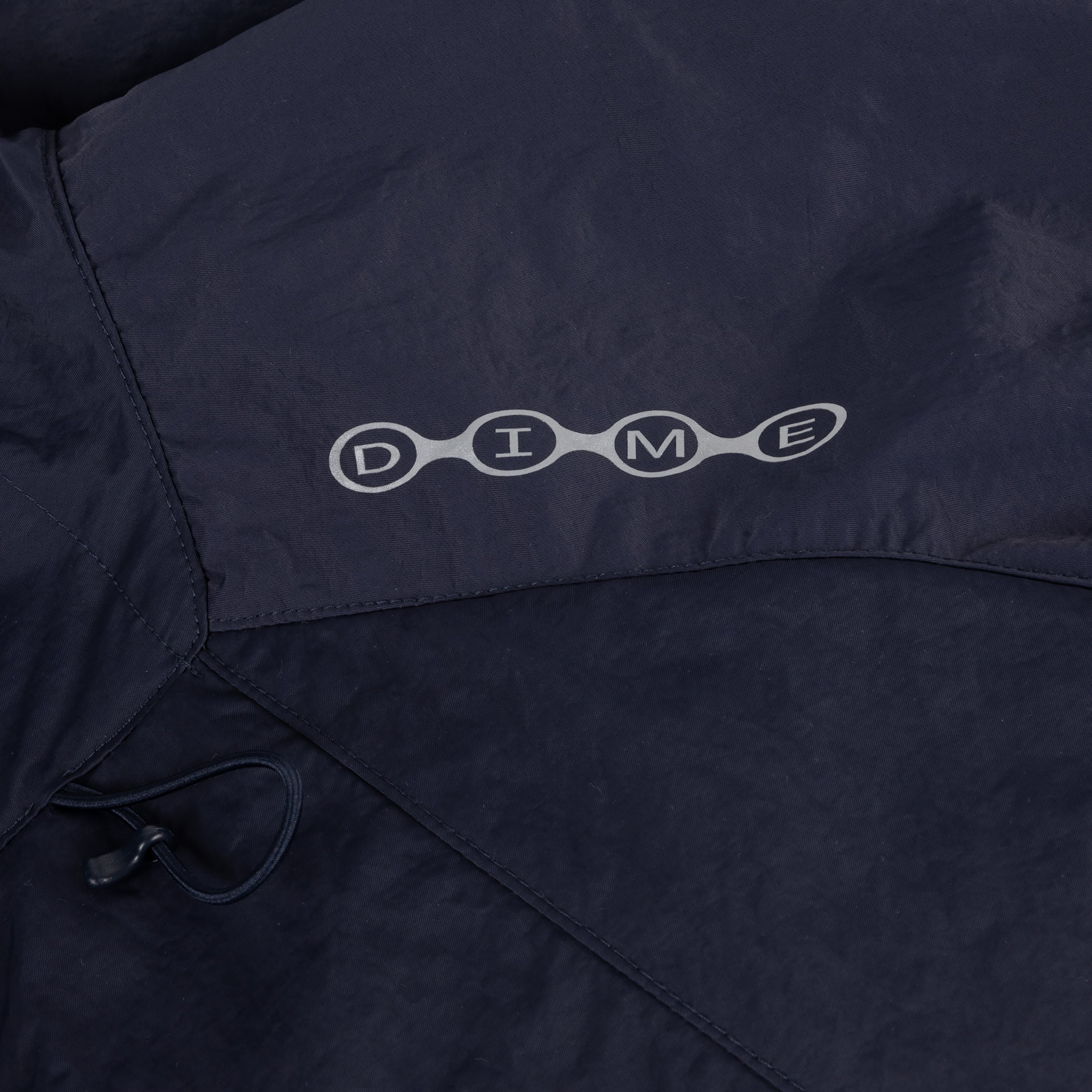 Dime MTL Crinkled Tech Windbreaker Dark Navy — detail