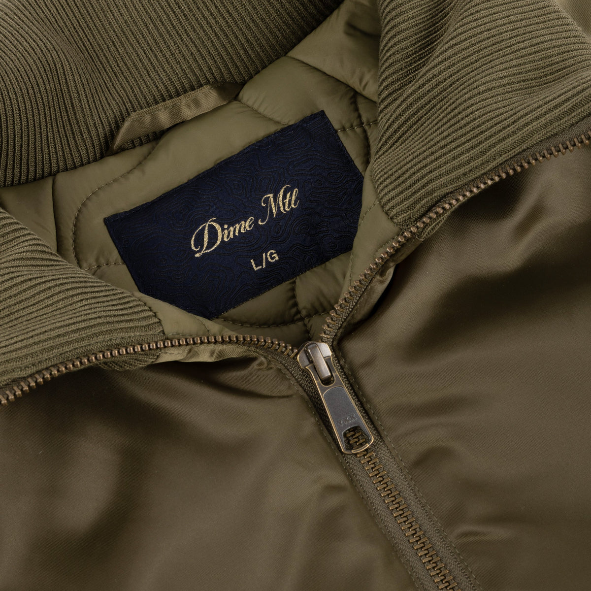 Dime MTL Utility Bomber Jacket Olive — detail