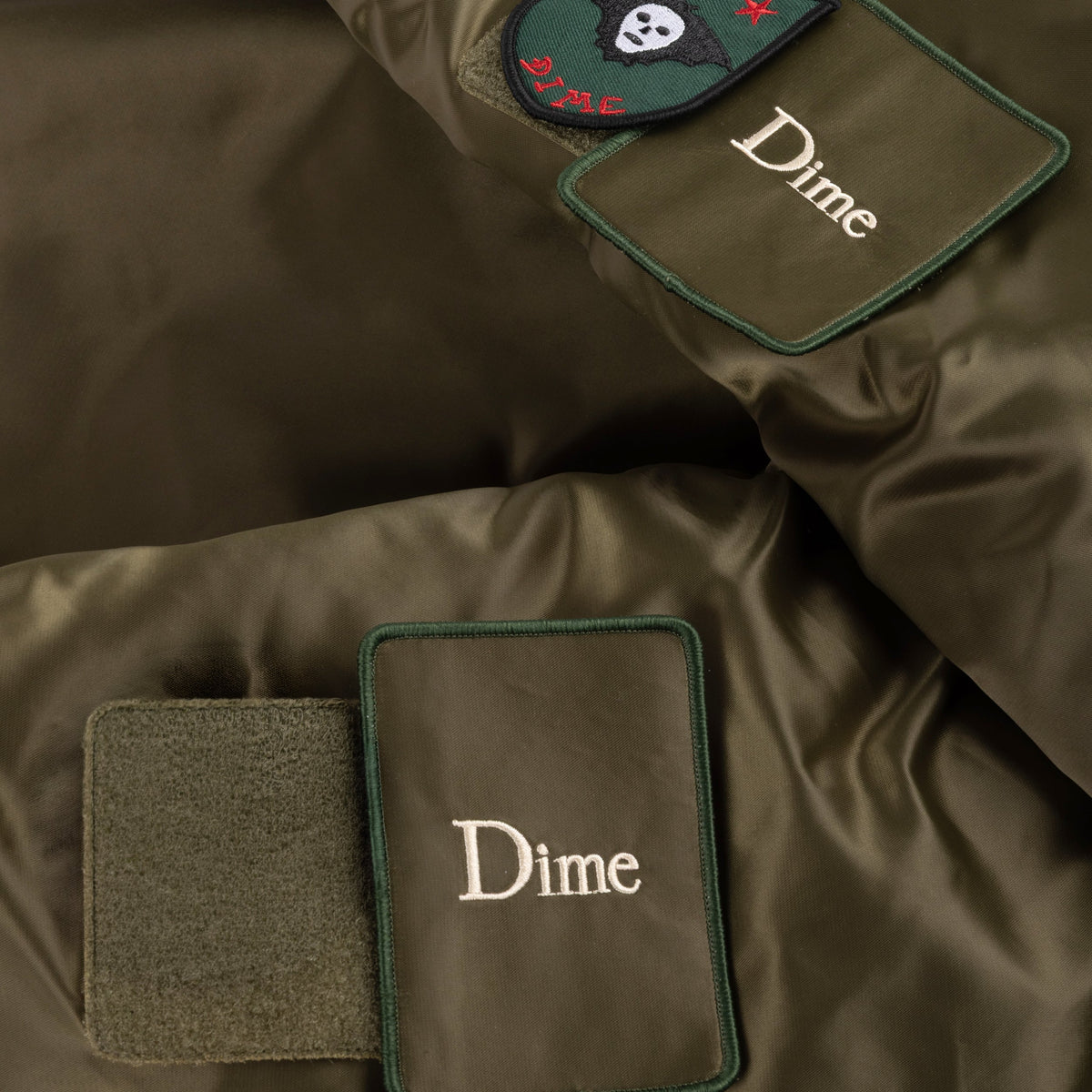 Dime MTL Utility Bomber Jacket Olive — detail