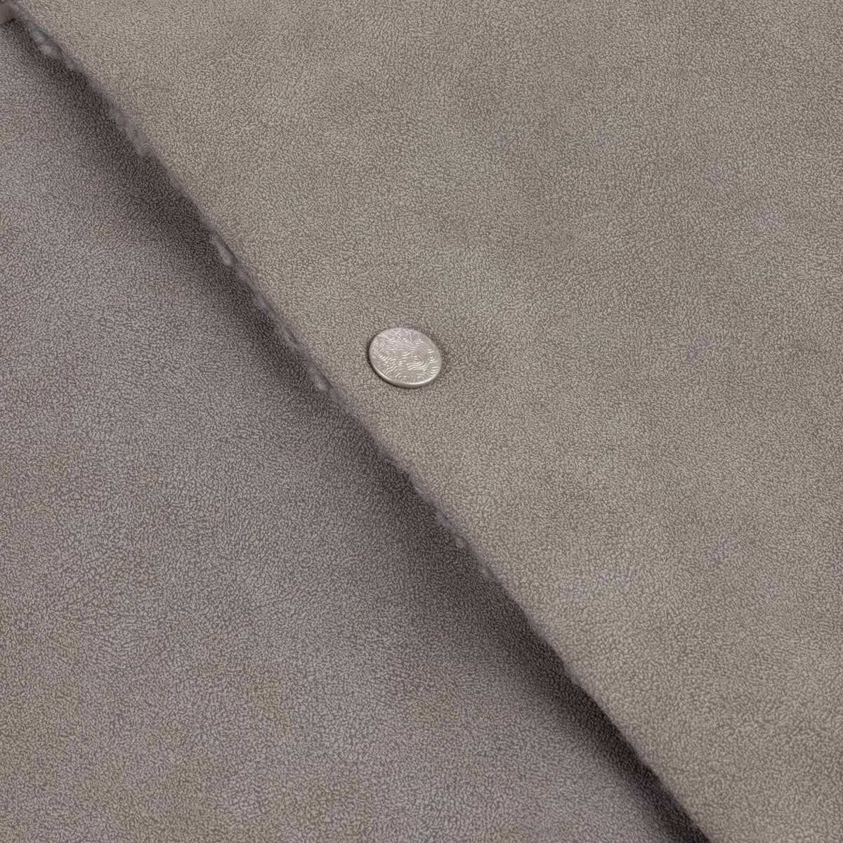 Dime MTL Faux Suede Varsity Jacket Gray — detail