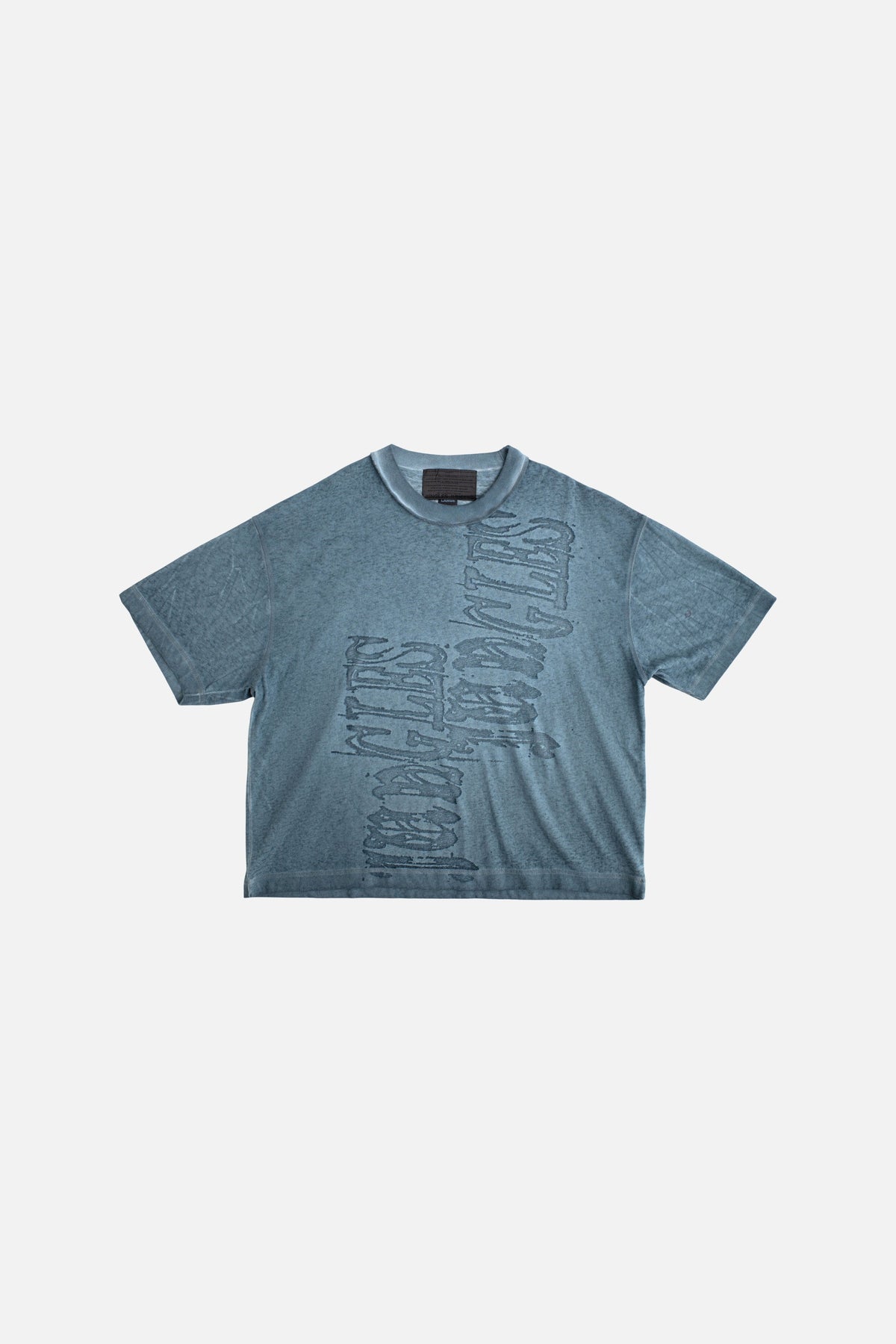 Jungles Jungles Burnout Slub Tee grey, reverse side showing burnout print