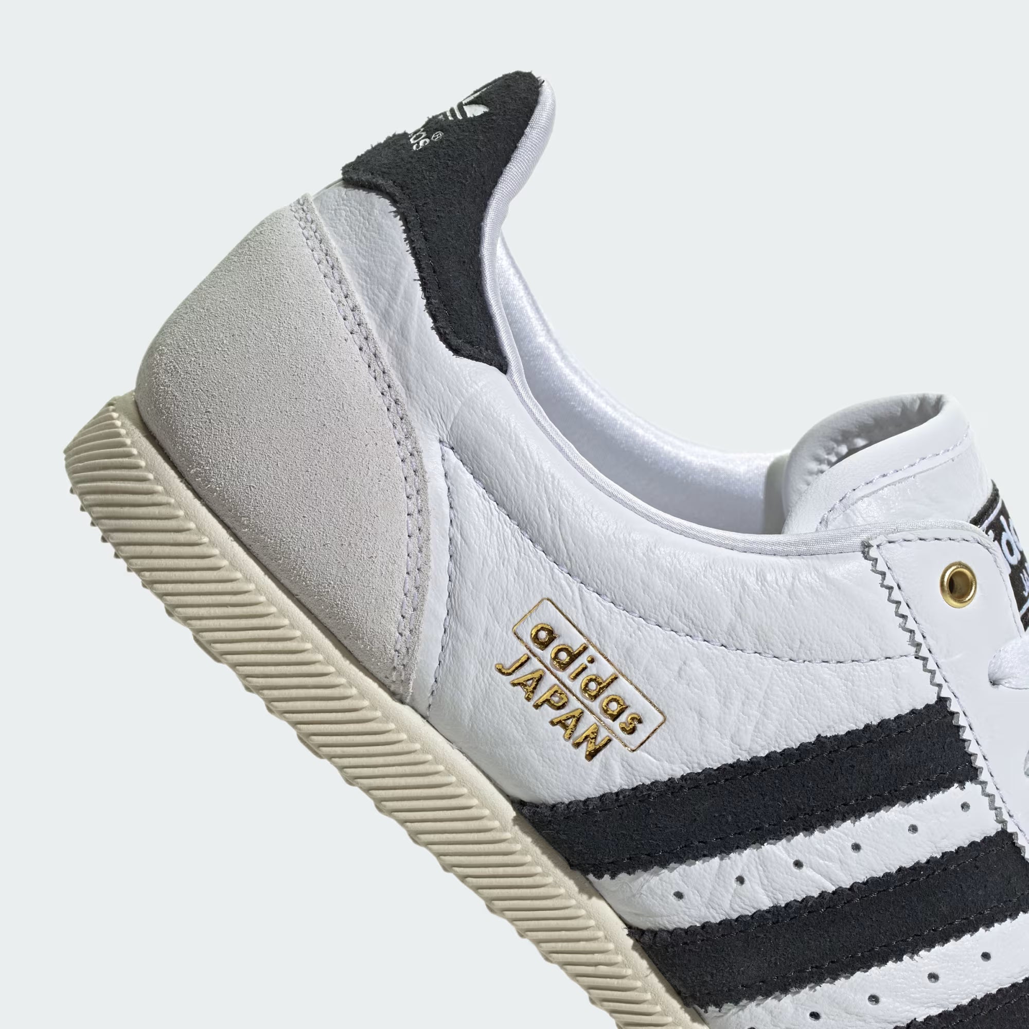 Adidas Women’s Japan Shoe — Cloud White / Core Black heel detail on shoe