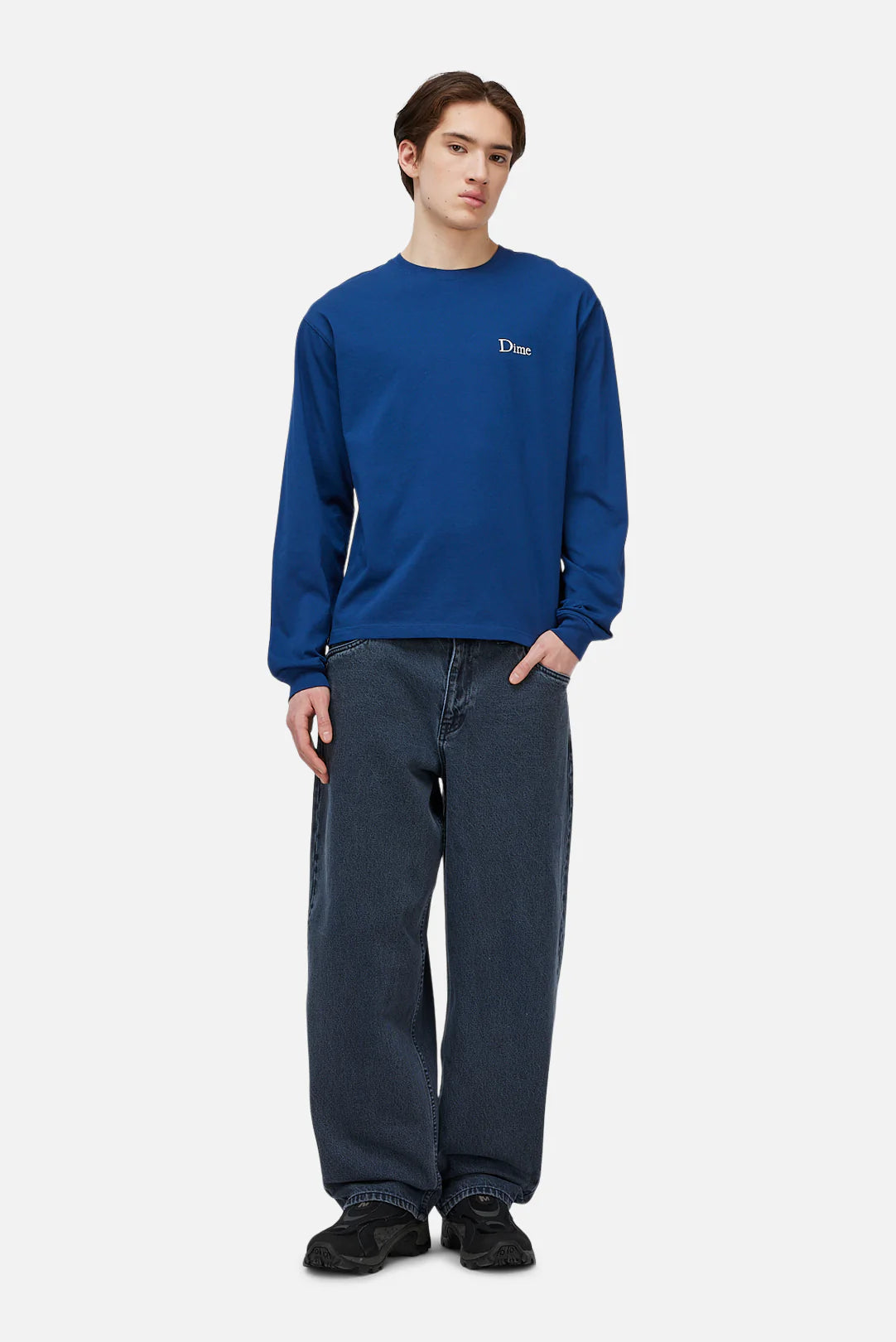 Dime MTL Classic Small Logo LS Shirt Navy