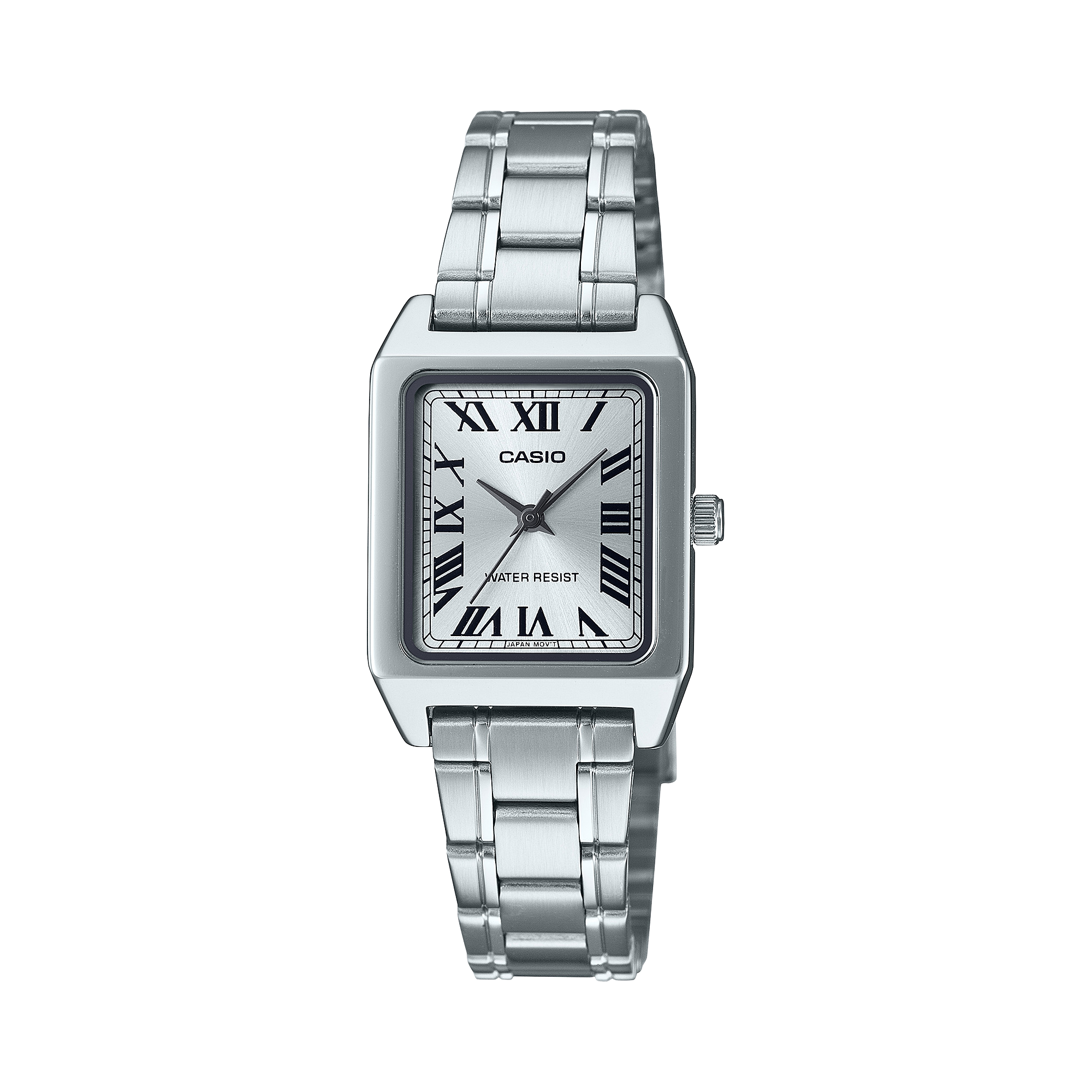 Casio LTP-B150D-7BV stainless steel analog watch, front view