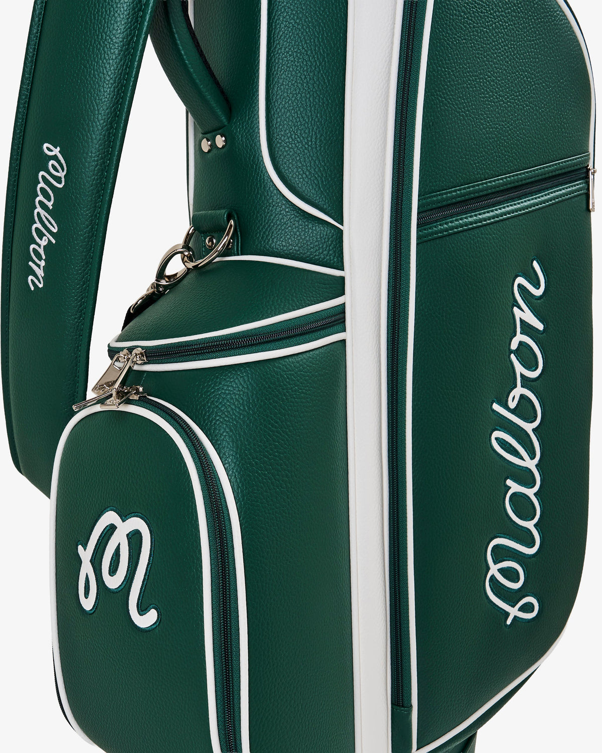 Malbon Golf Cart Bag forest, hood cover on