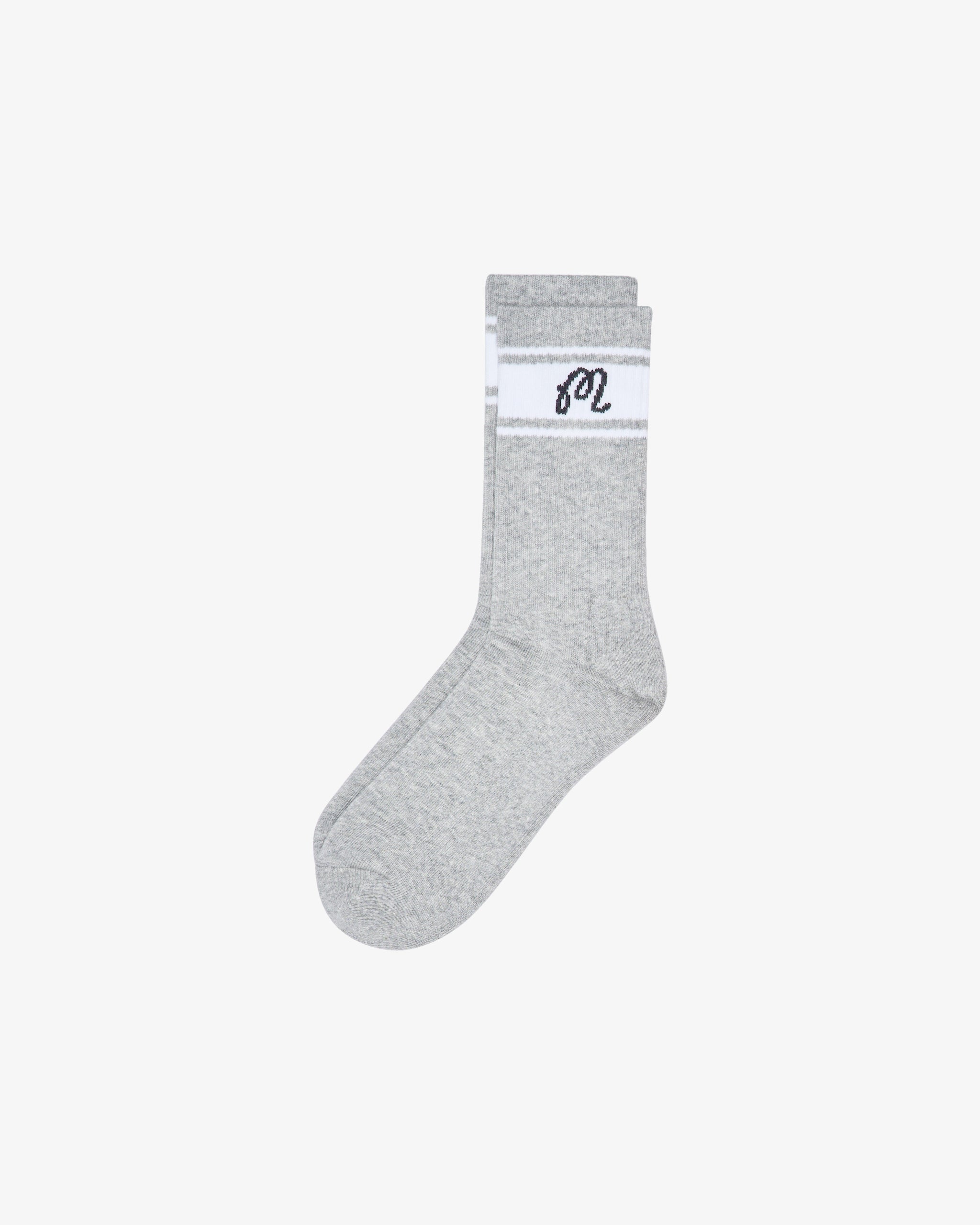 Malbon Golf Haven Crew Sock in heather grey — crew-height golf sock, Gallery Streetwear Canada