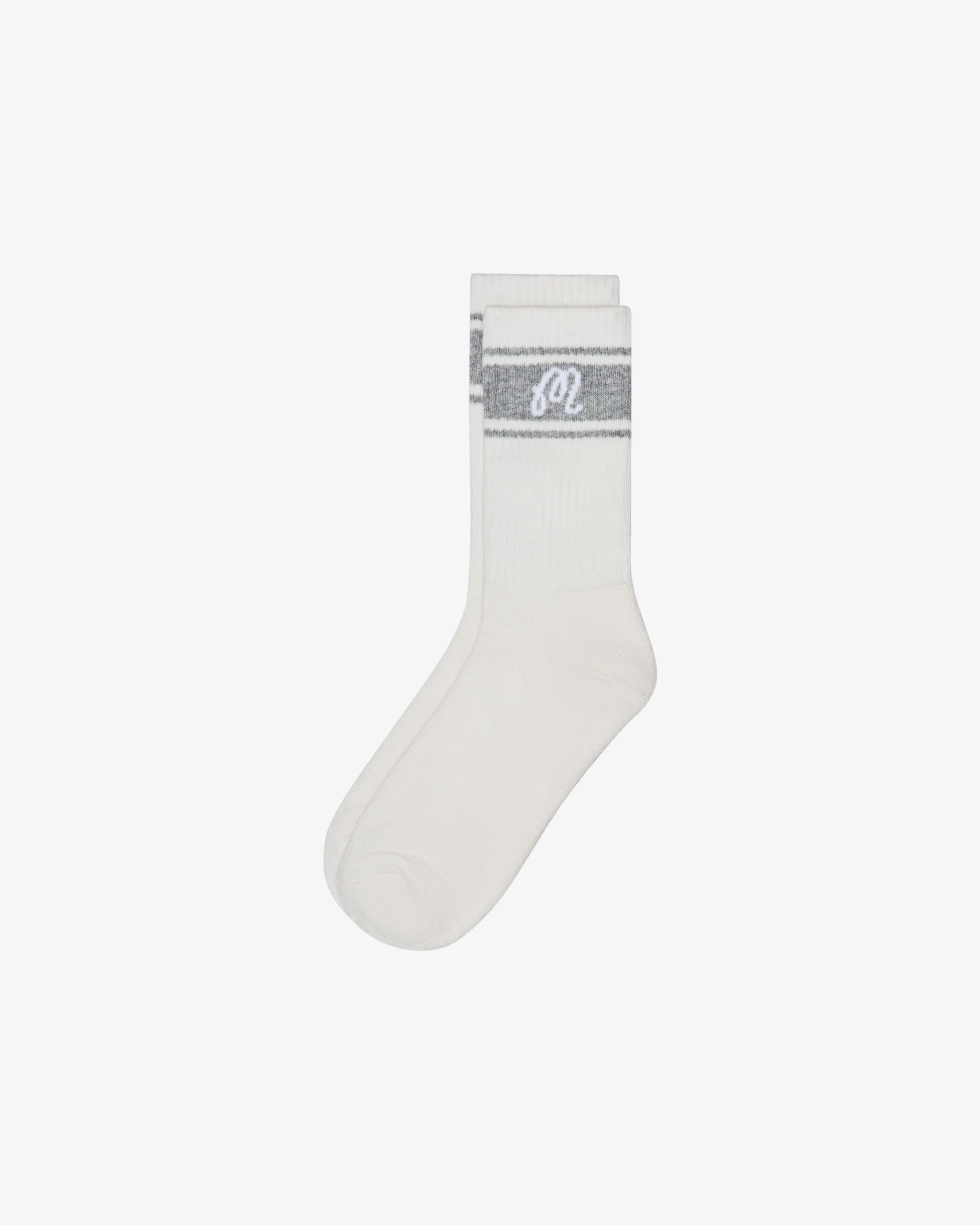 Malbon Golf Haven Crew Sock in ivory — crew-height golf sock, Gallery Streetwear Canada