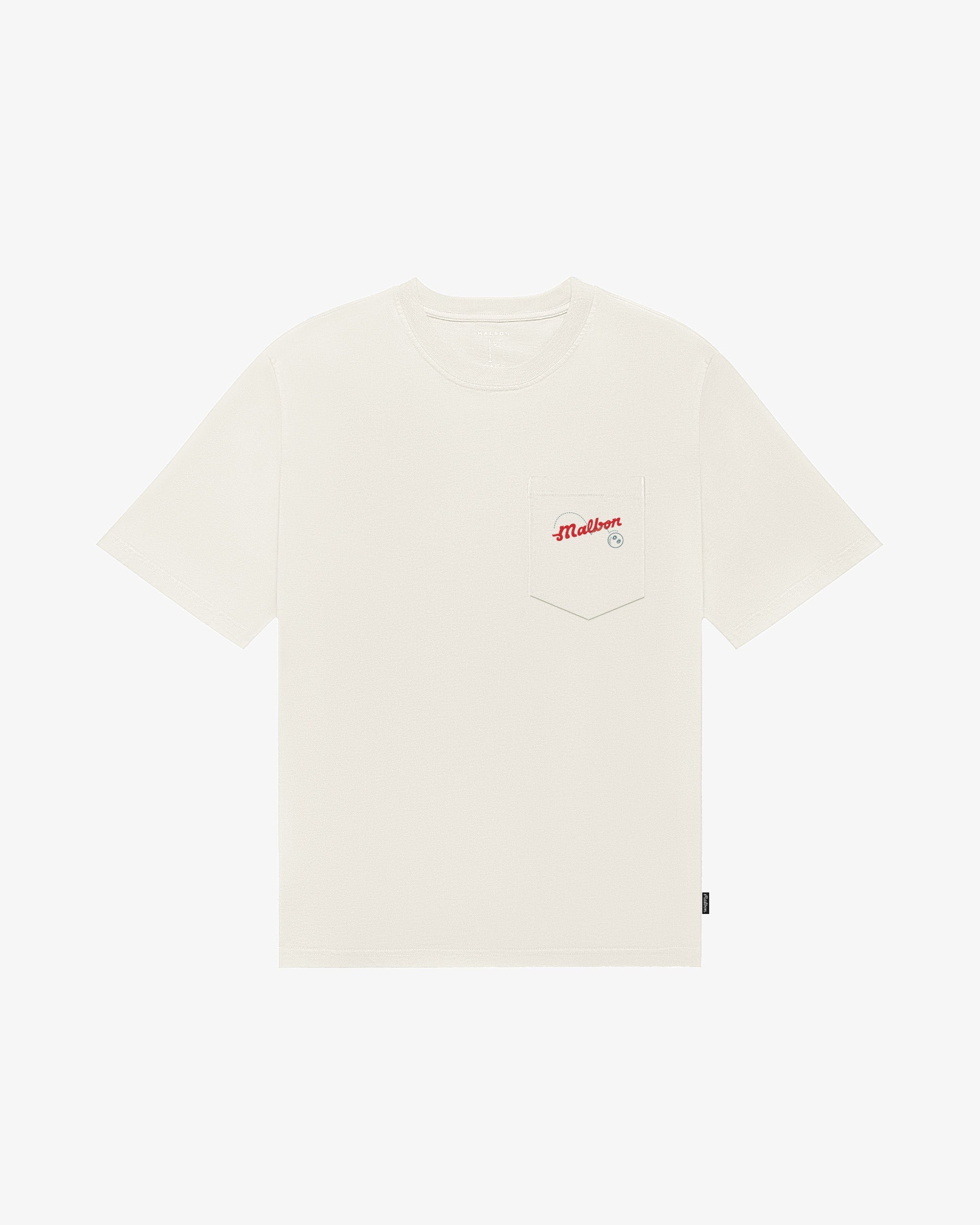 Malbon Golf Vista Demand Tee ivory, back view — cotton graphic golf tee, Gallery Streetwear Canada