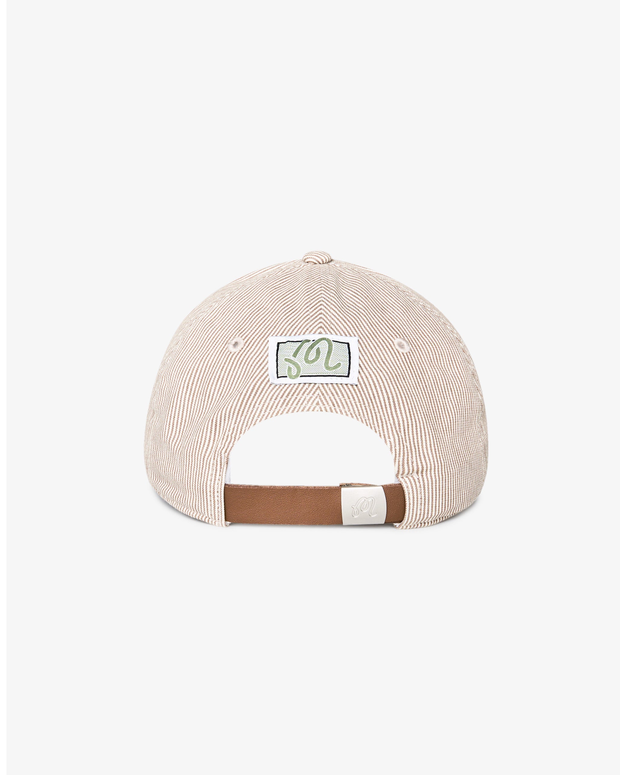 Malbon Golf Hickory Dad Hat brown stripe, back view — one size golf cap, Gallery Streetwear Kelowna