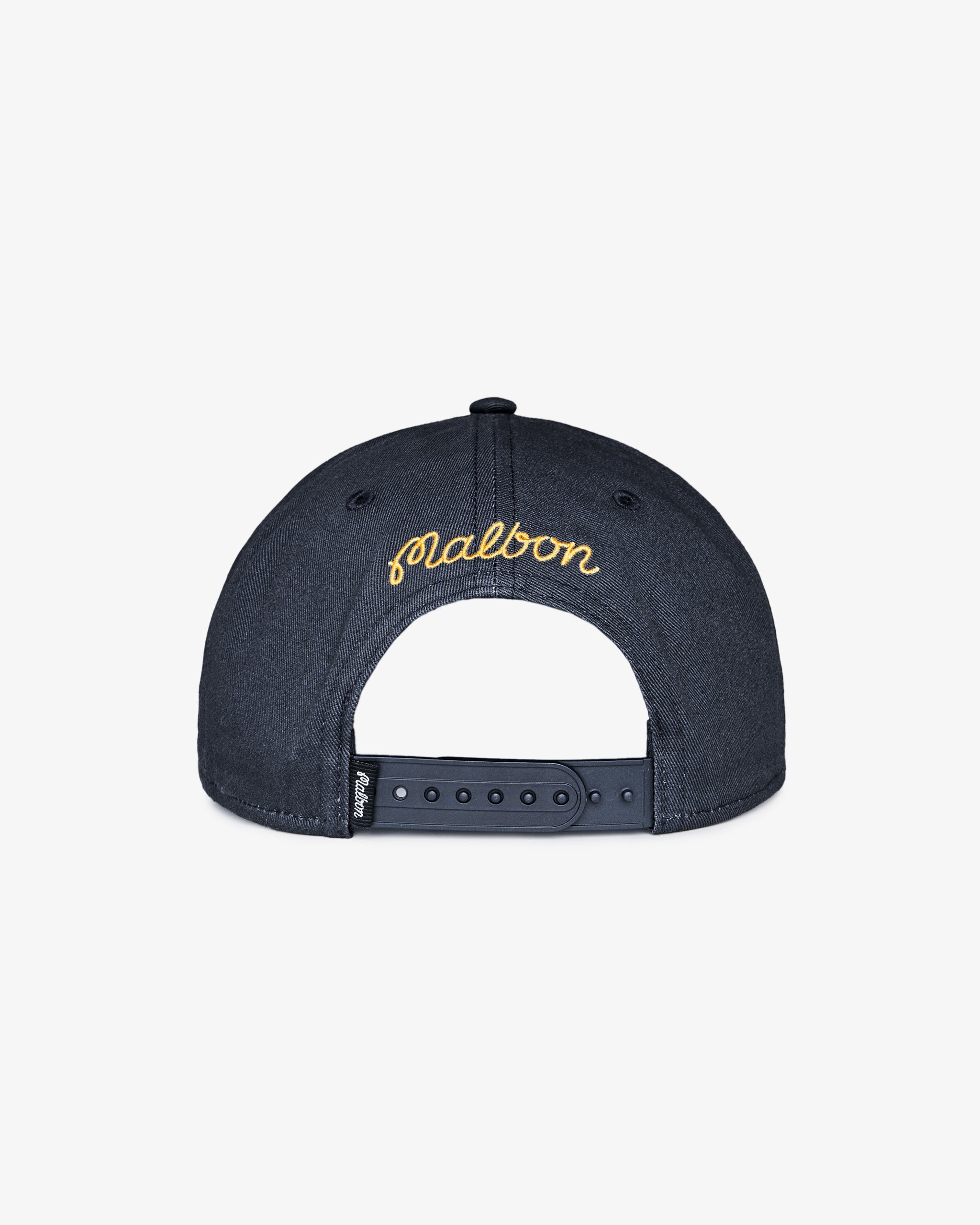 Malbon Golf M Script Snapback blueberry, back view — snapback closure, Gallery Streetwear Kelowna