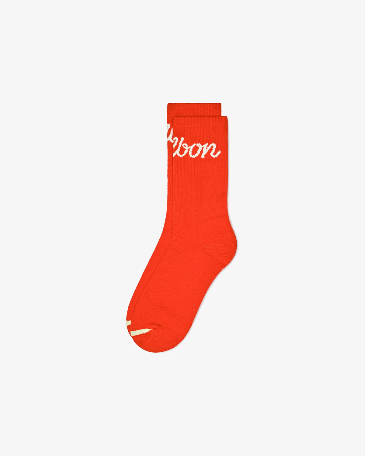 Malbon Golf Bon Script Sock in Orange Red — product view, Gallery Streetwear Canada