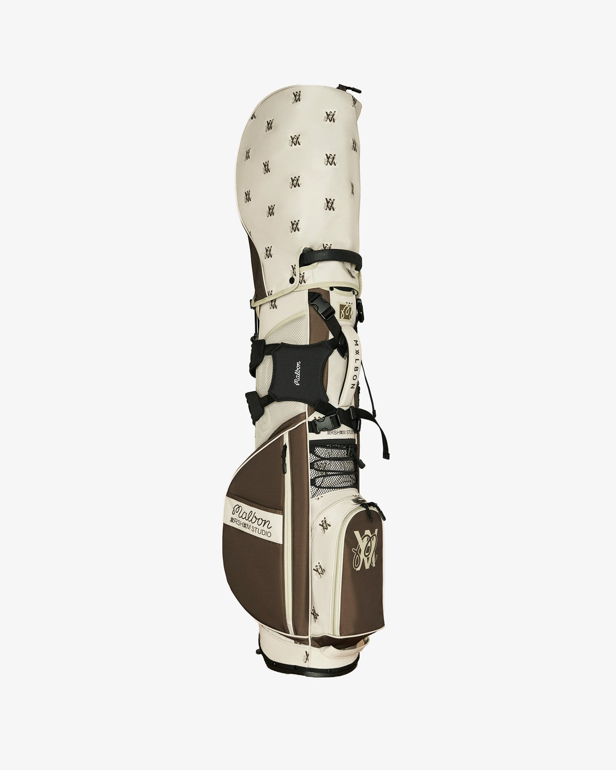 Malbon Golf x Daniel Arsham Monogram Walking Bag – Multi — front view, Malbon monogram golf walking stand bag, Gallery Streetwear Canada