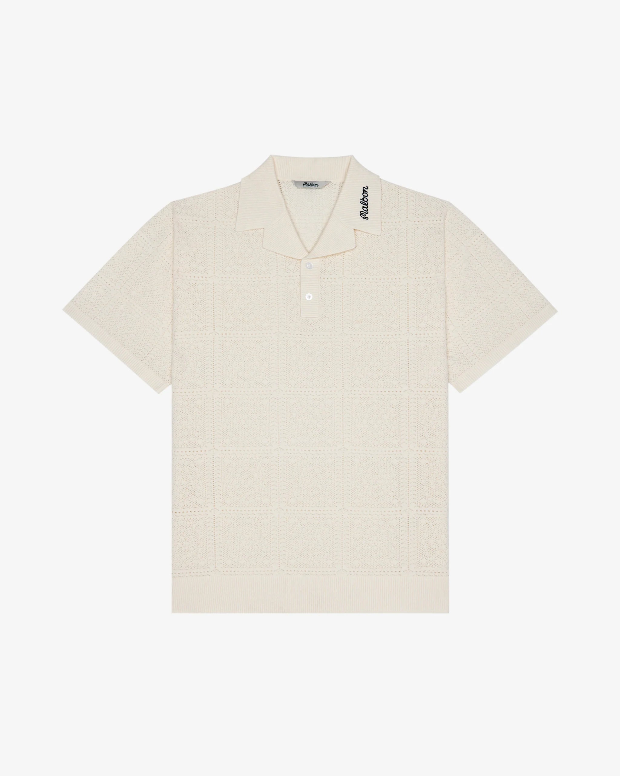 Malbon Golf Resort Crochet Polo Ivory Polo