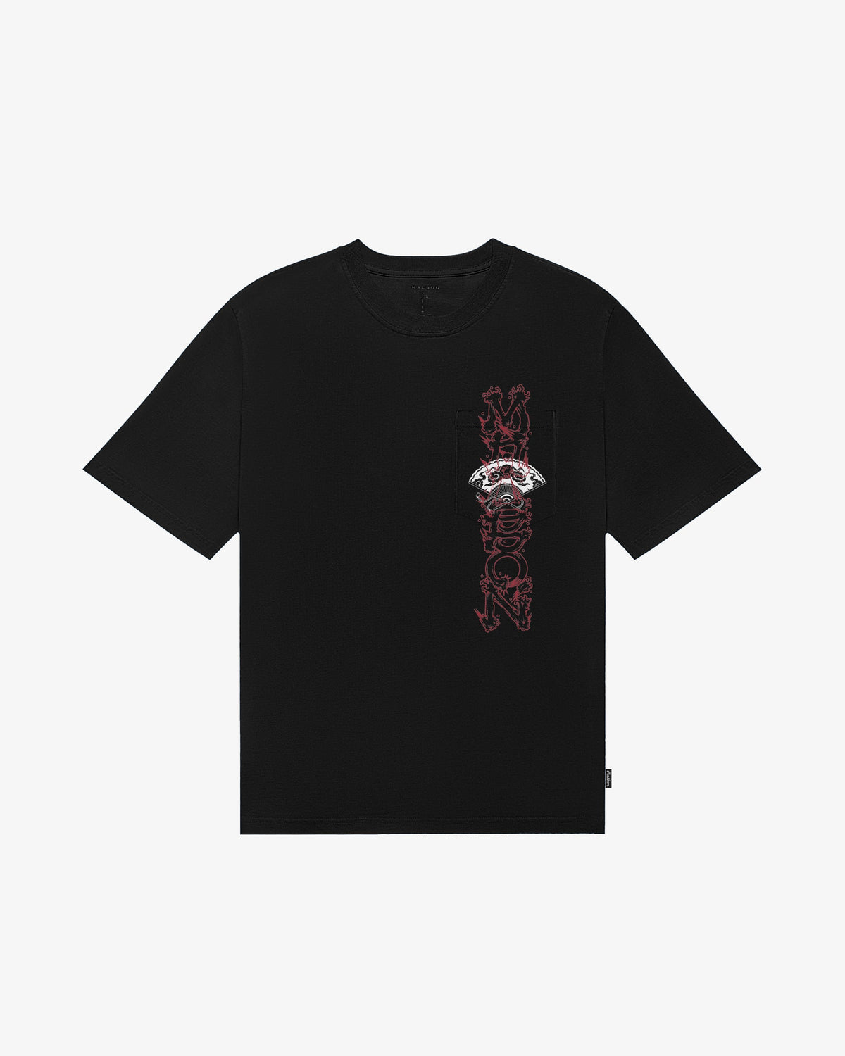 Malbon Golf Vista Insignia Tee in black, front view, at Gallery Streetwear Kelowna