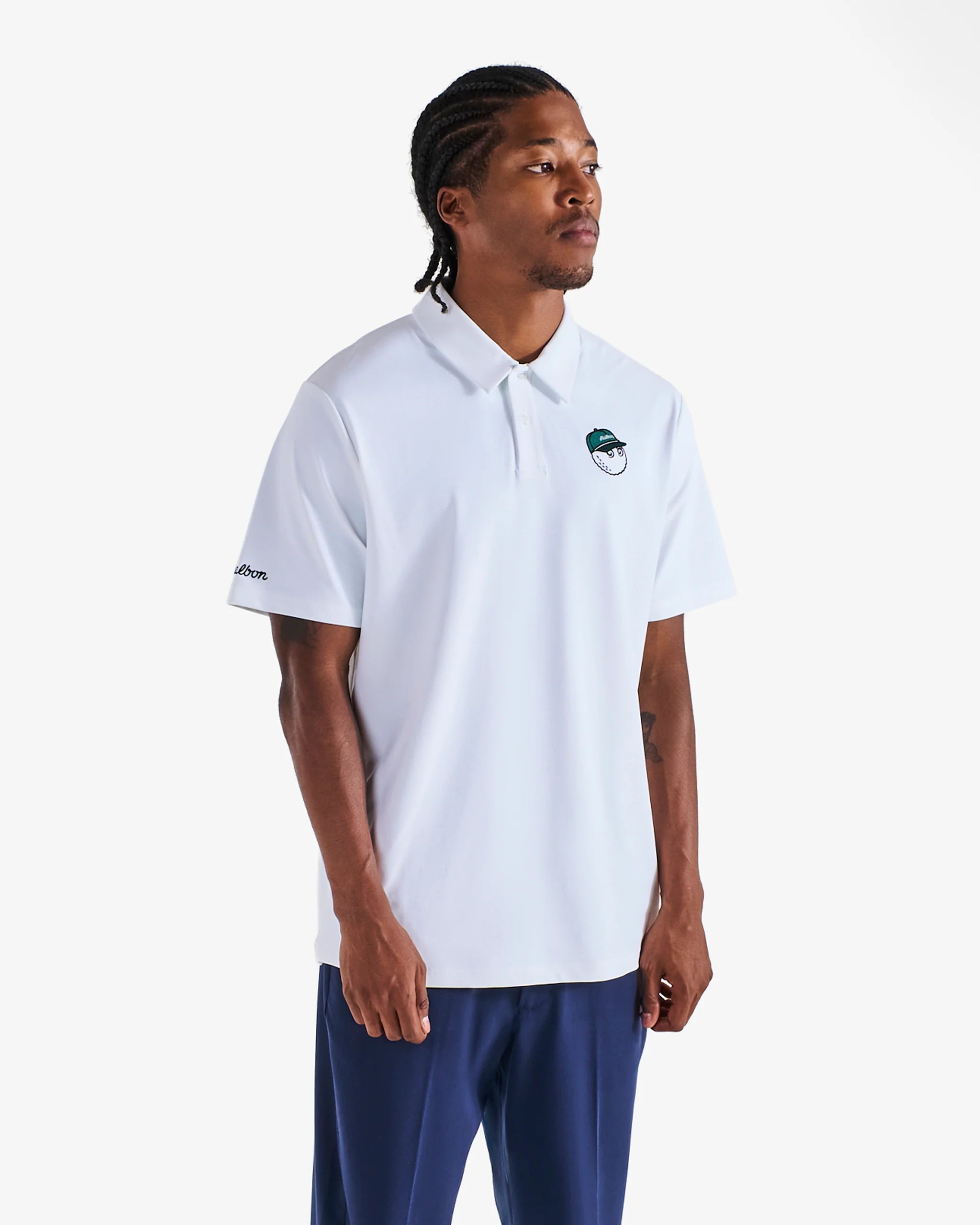 Malbon Golf Fairway Baldwin Polo White