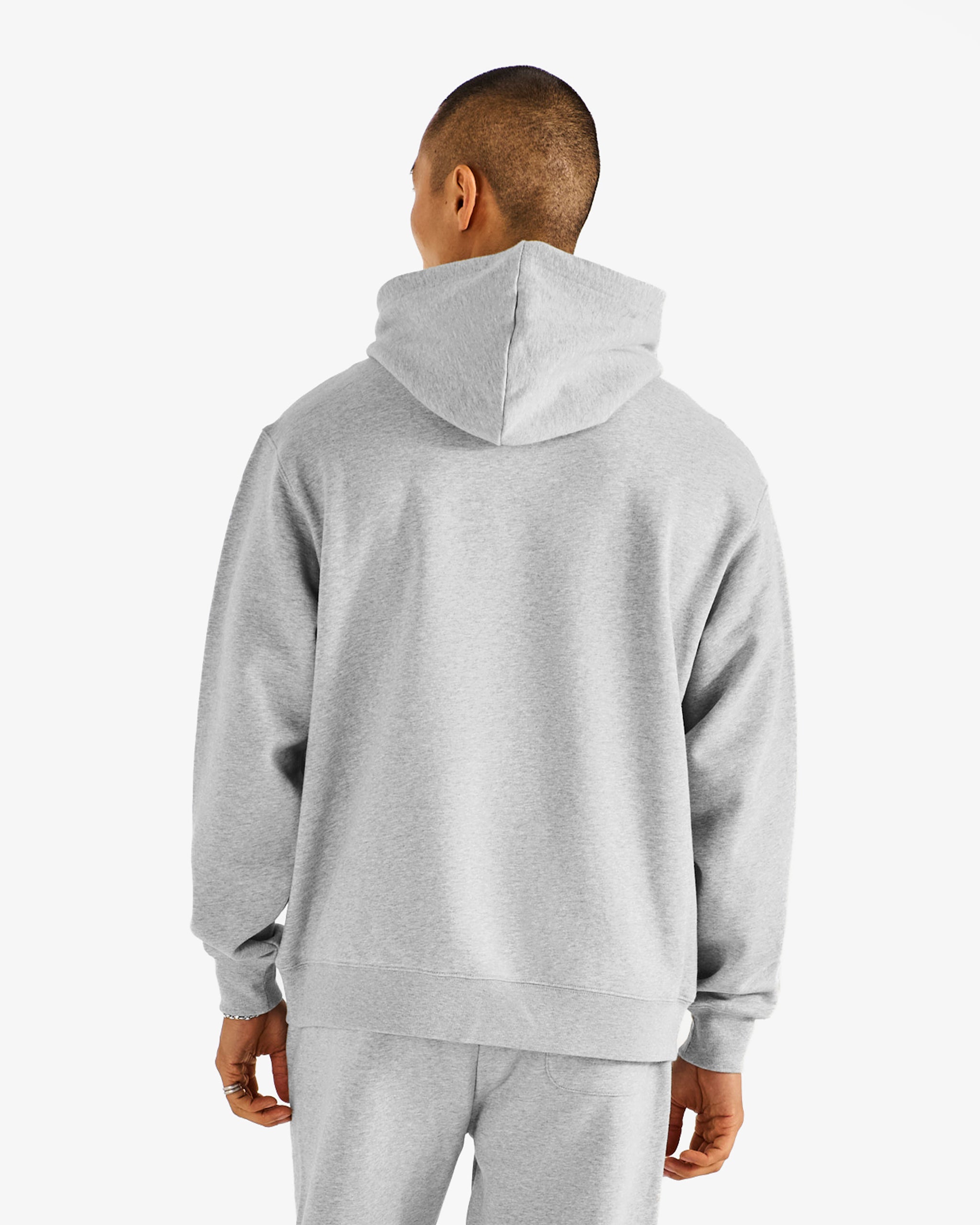 Malbon Golf Fesque Hoodie heather grey — back view