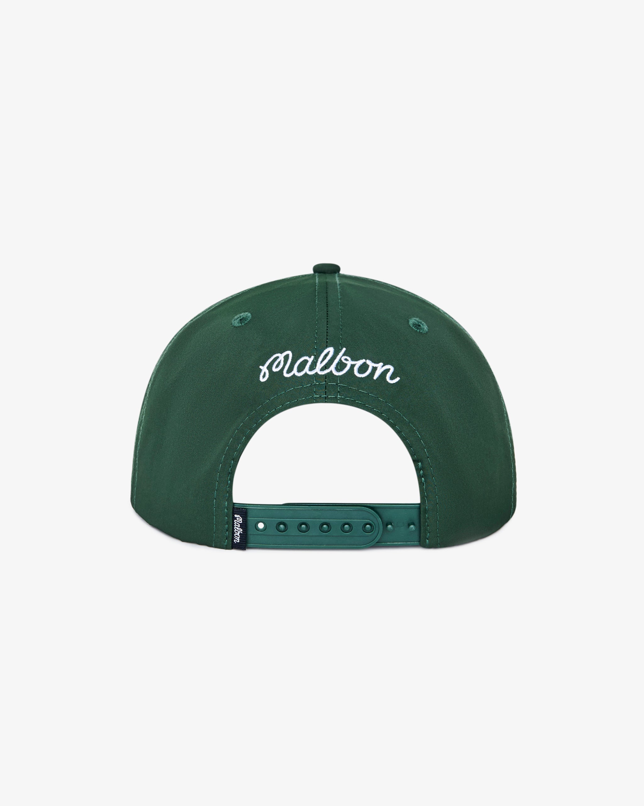 Malbon Golf M Snapback forest green — rear snapback closure