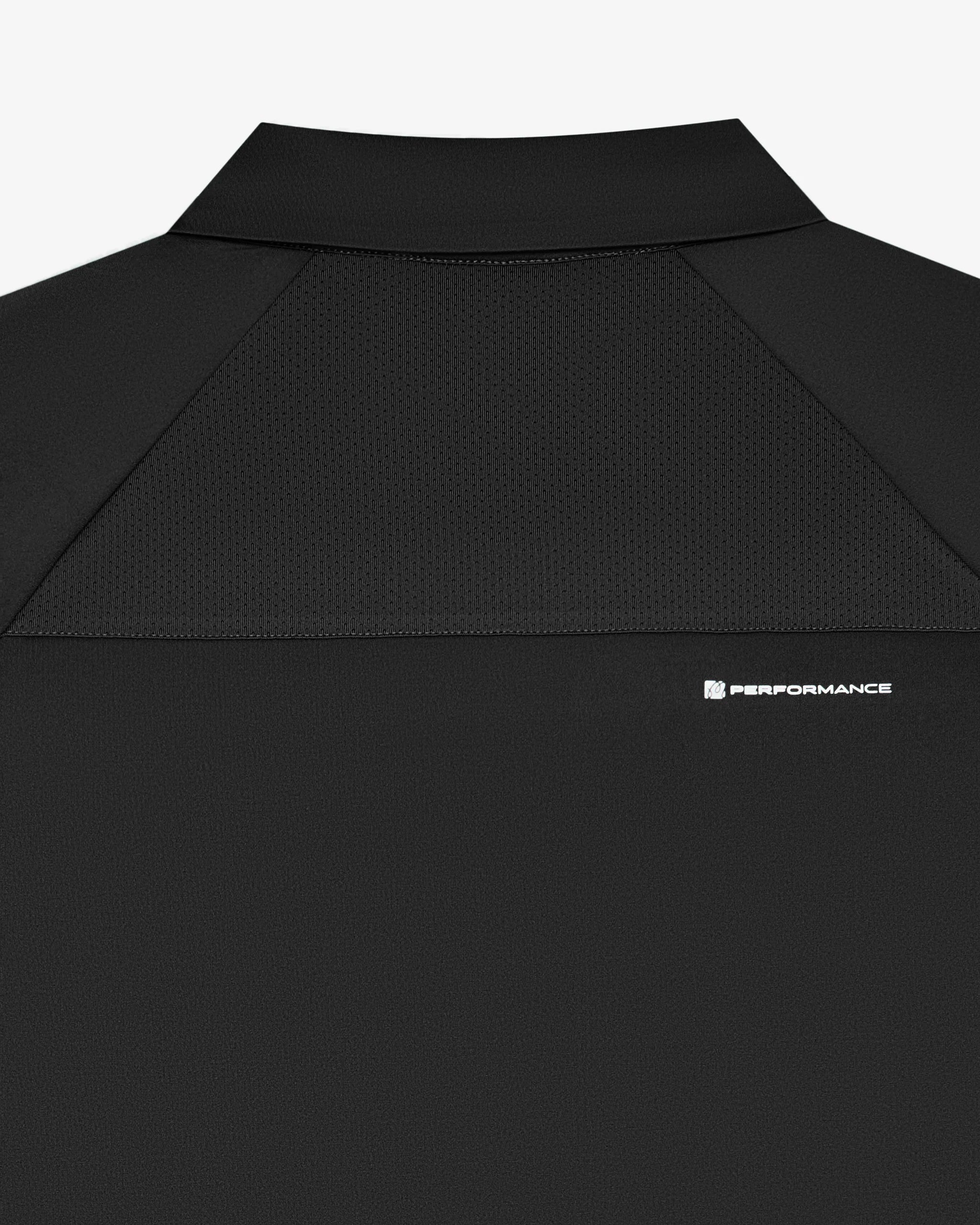 Malbon Golf Performance Zip Raglan Polo Black