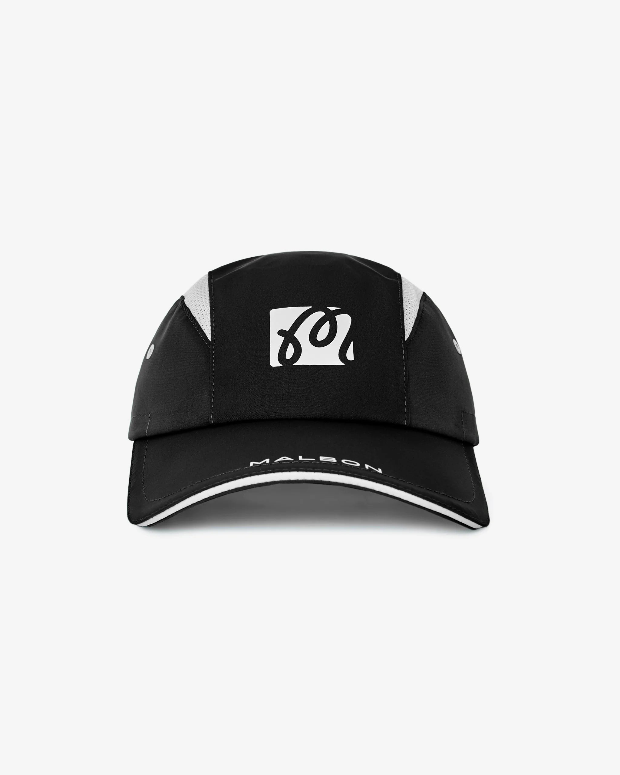 Malbon Golf Performance Mesh Panel Bungee Hat - Black