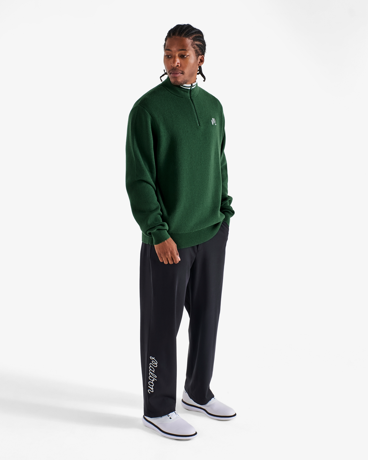 Malbon Golf Sorrel Sweater forest, side view