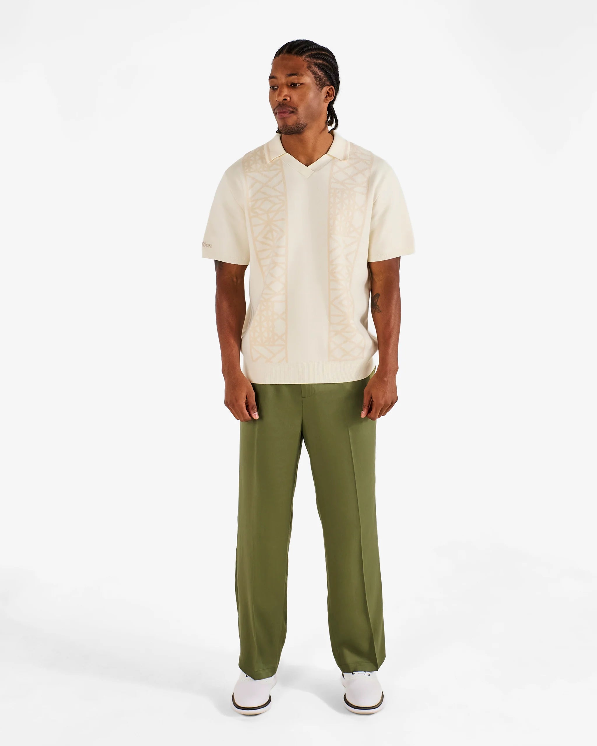 Malbon Golf Habana Polo Cream