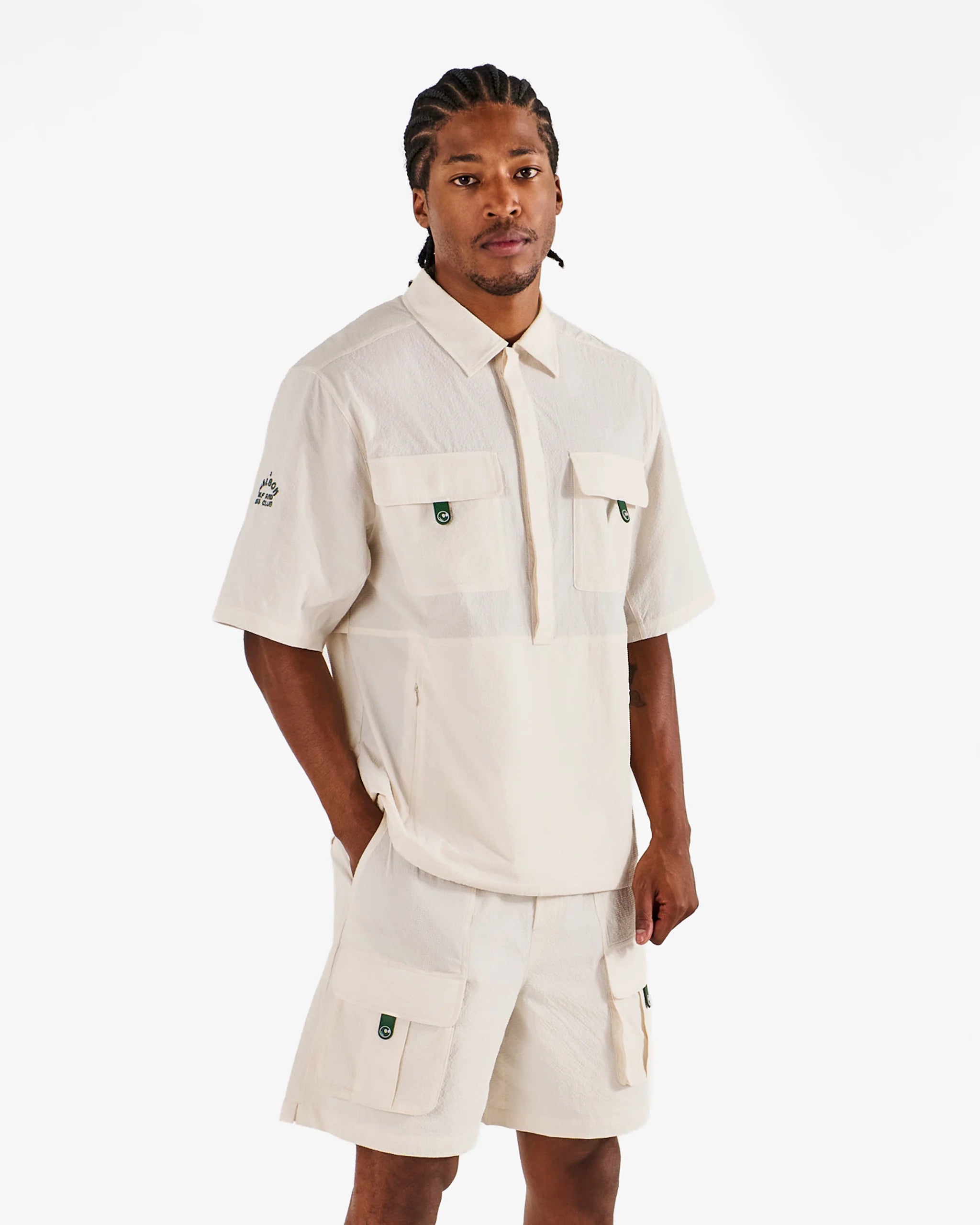 Malbon Golf Bass Club Seersucker Windshirt
