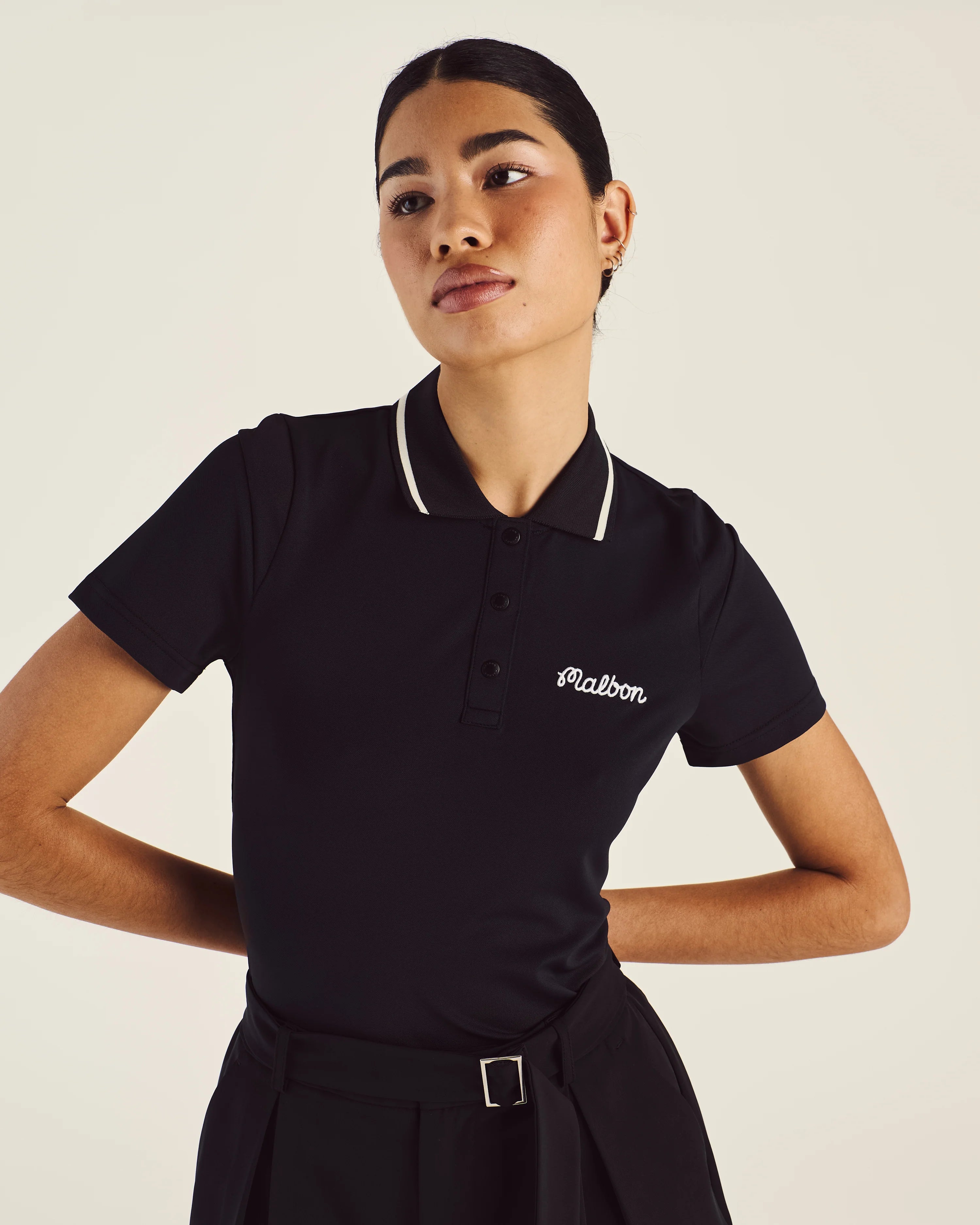 Malbon Golf  Women’s Paloma Polo Black