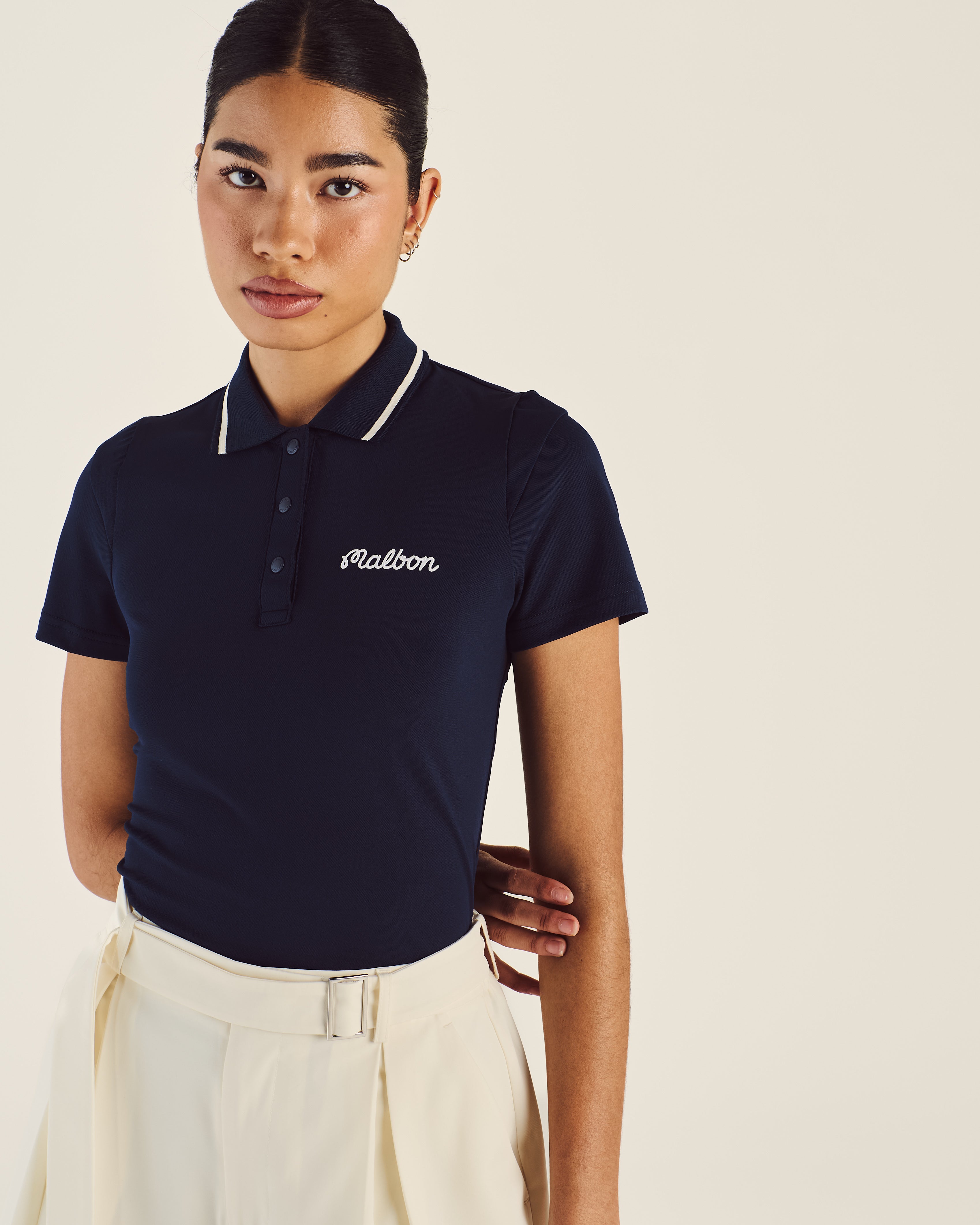 Malbon Golf Women's Paloma Polo Navy - back