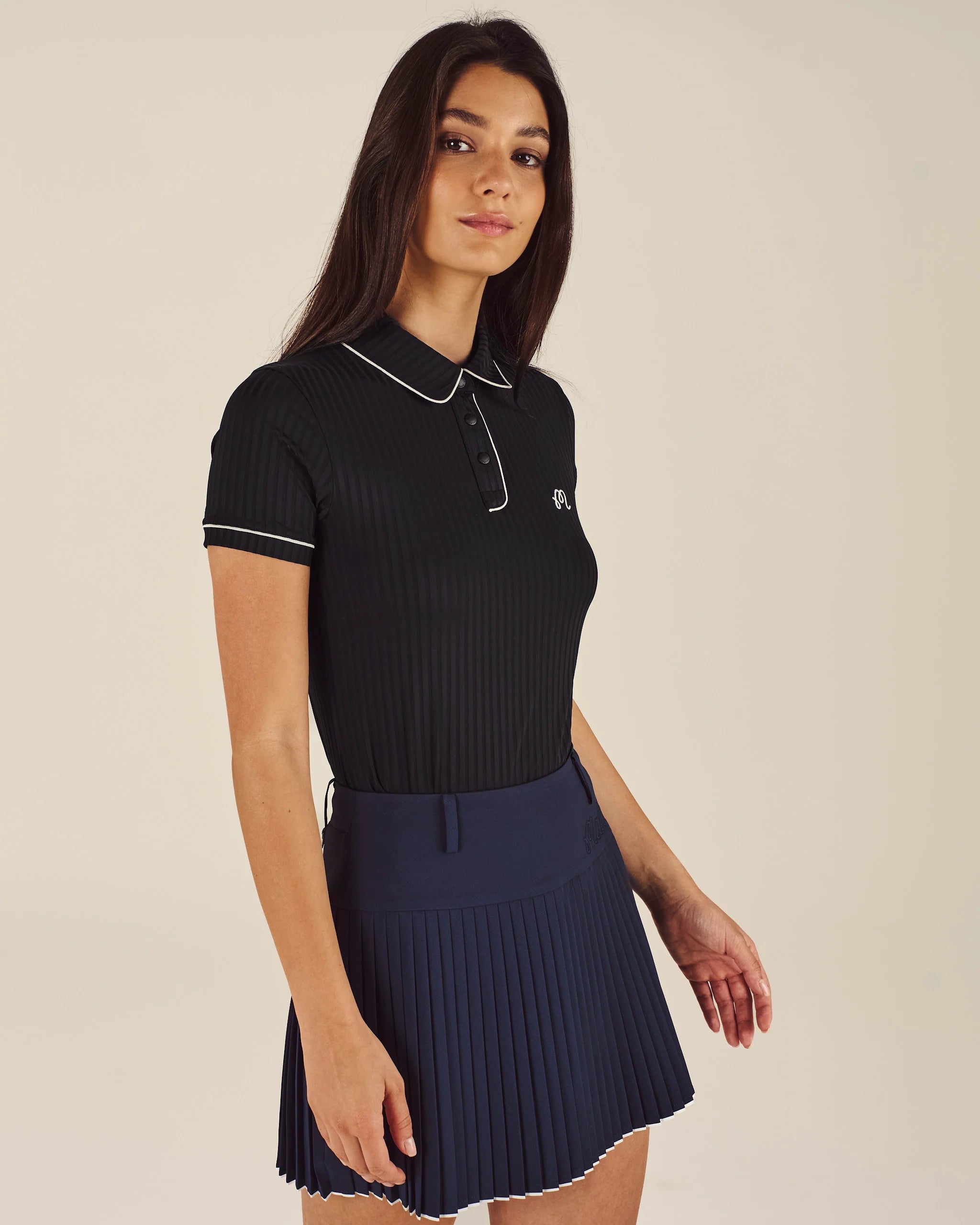 Malbon Golf Anna Polo Black