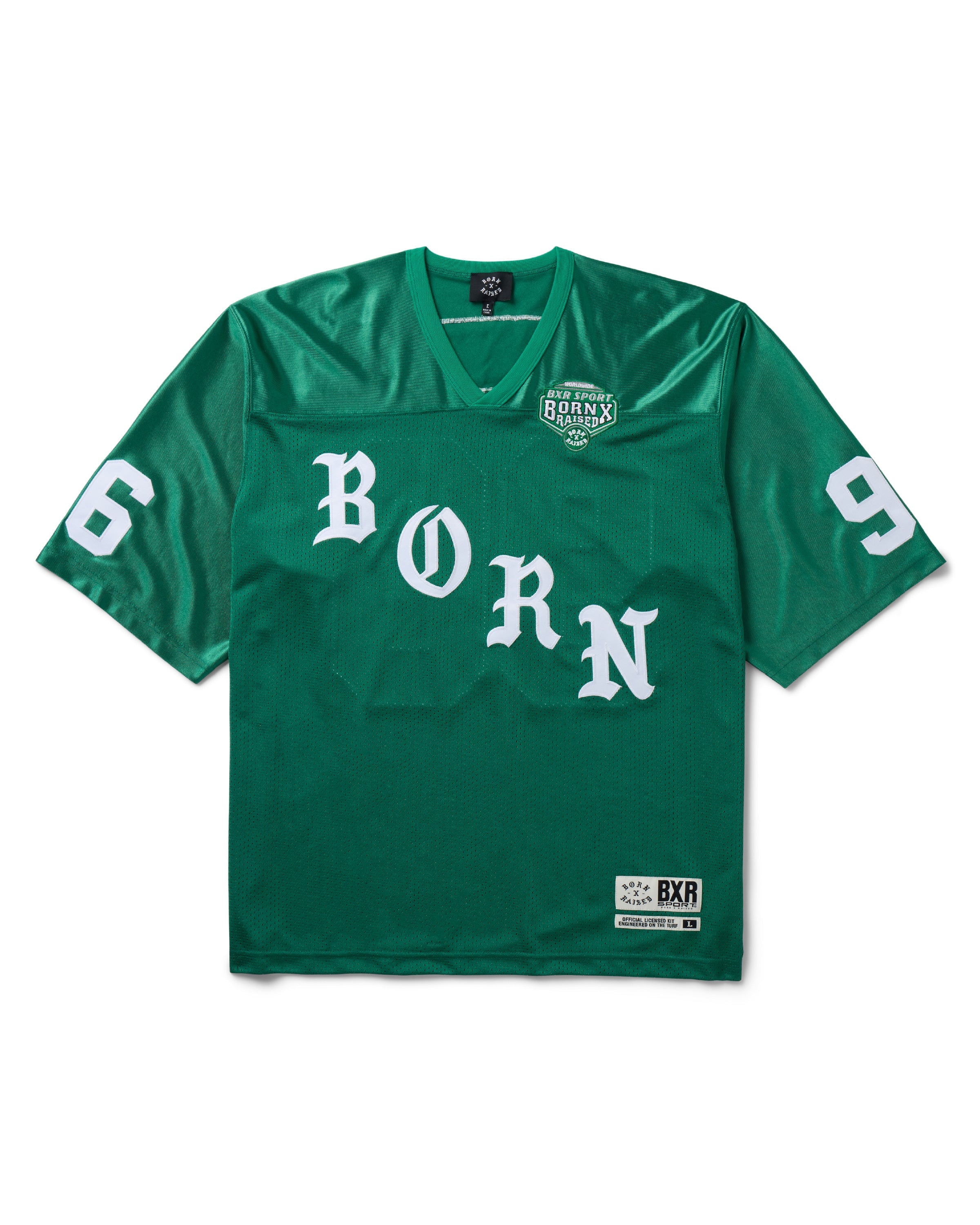 Born X Raised Paranoia Football Jersey - Kelly Green - front