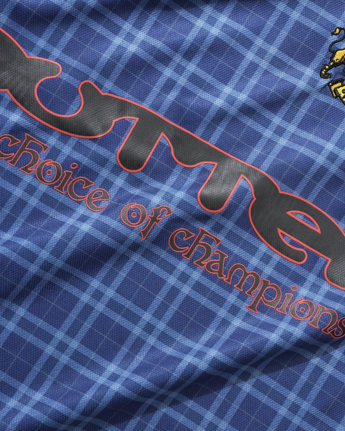 Butter Goods x Umbro Plaid Jersey Navy / Slate — product shot