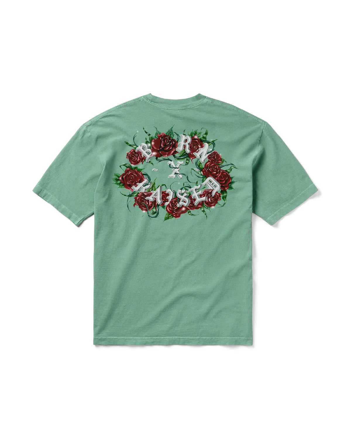Born X Raised Roses Rocker Tee - Sage