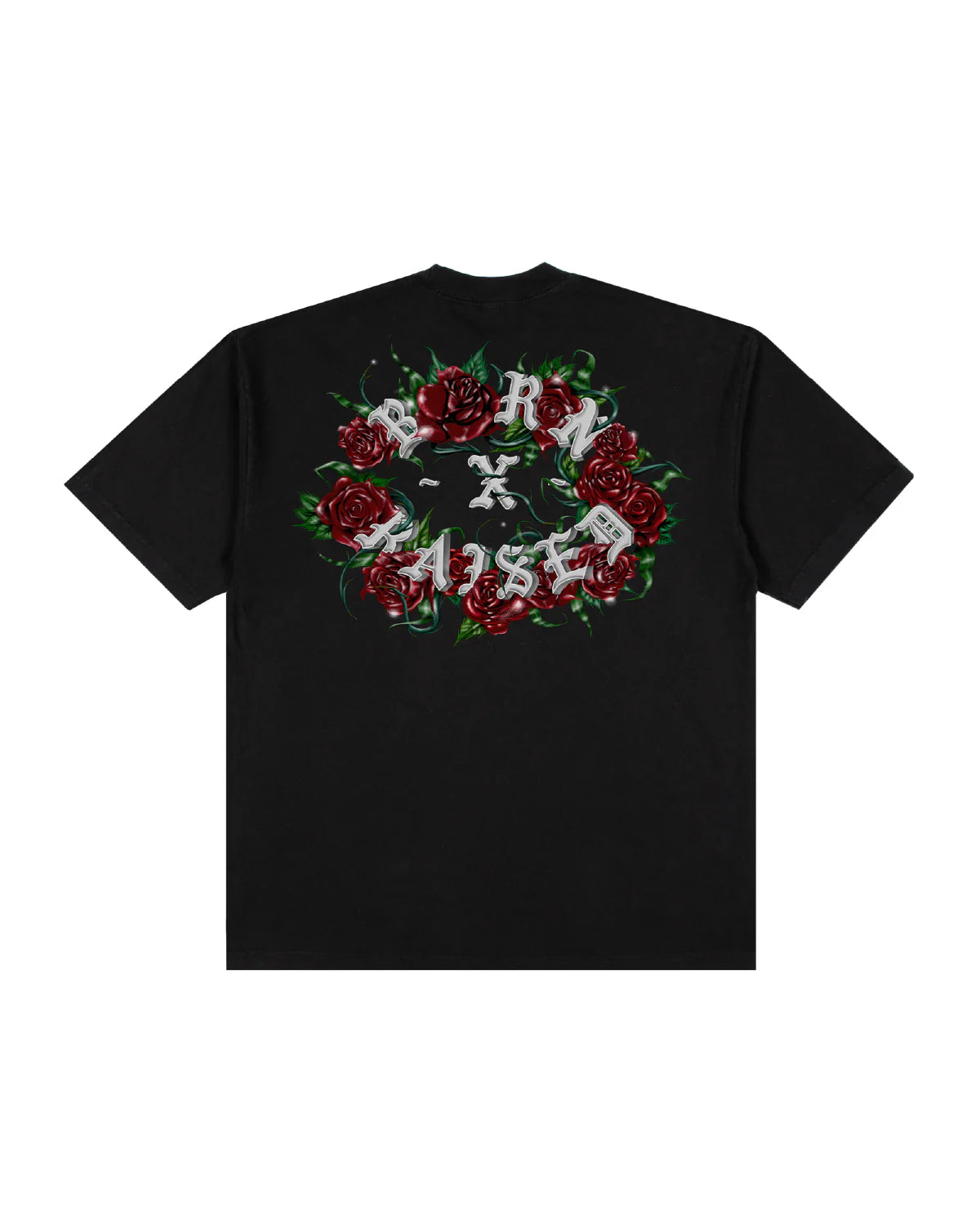 Born X Raised Roses Rocker Tee - Black