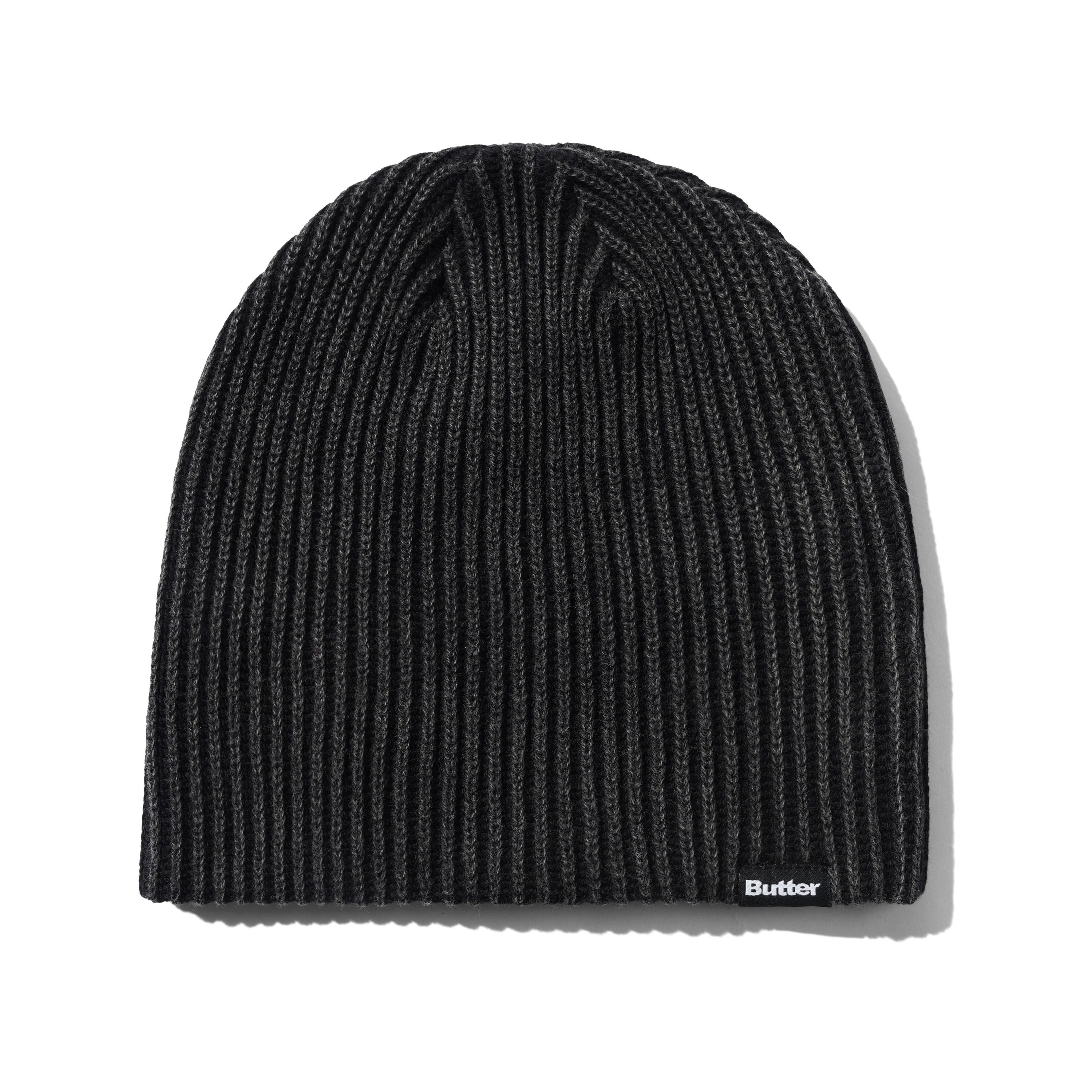 Butter Goods Ribbed Skully Beanie – Washed Black