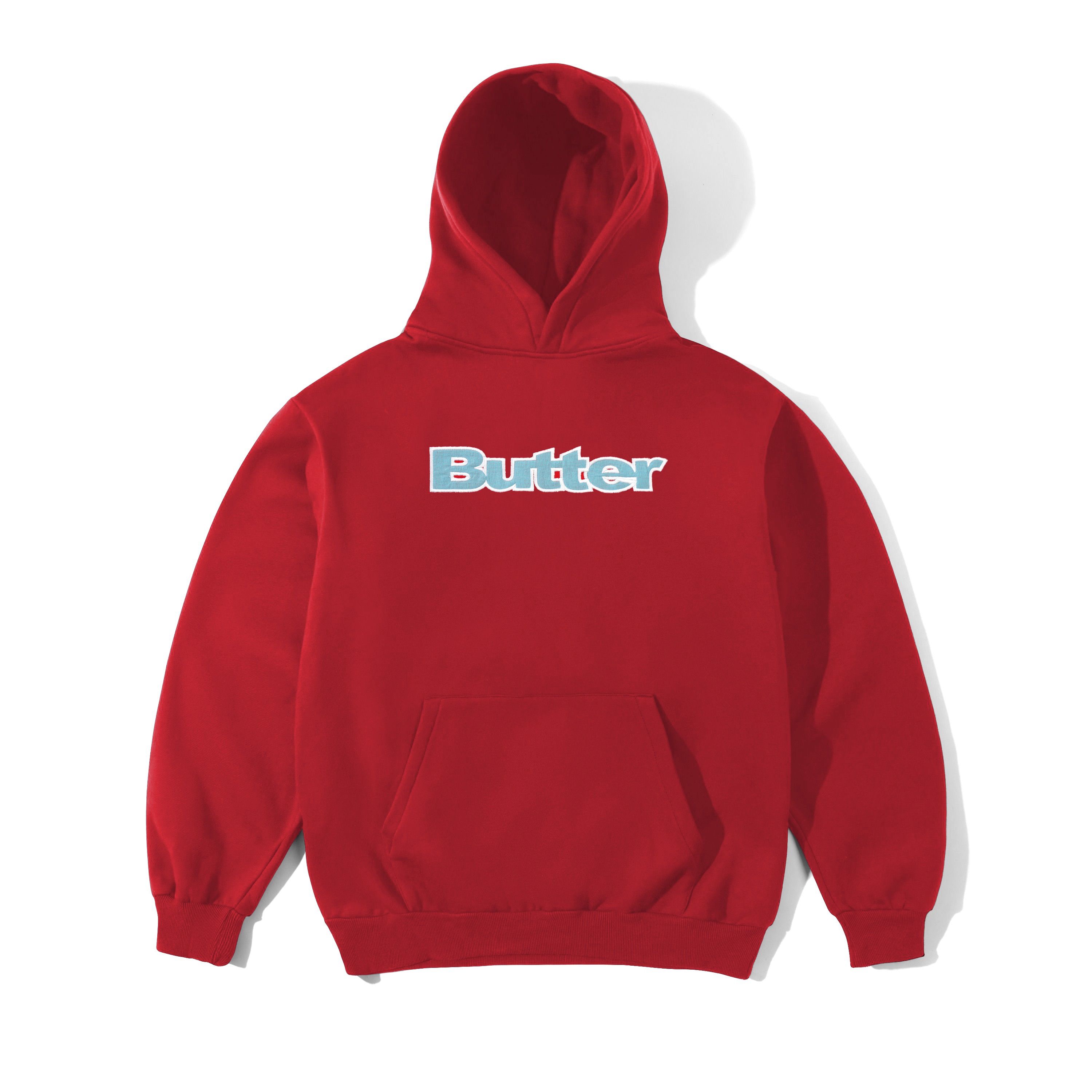 Butter Goods Ripstop Logo Applique Pullover Hood – Red