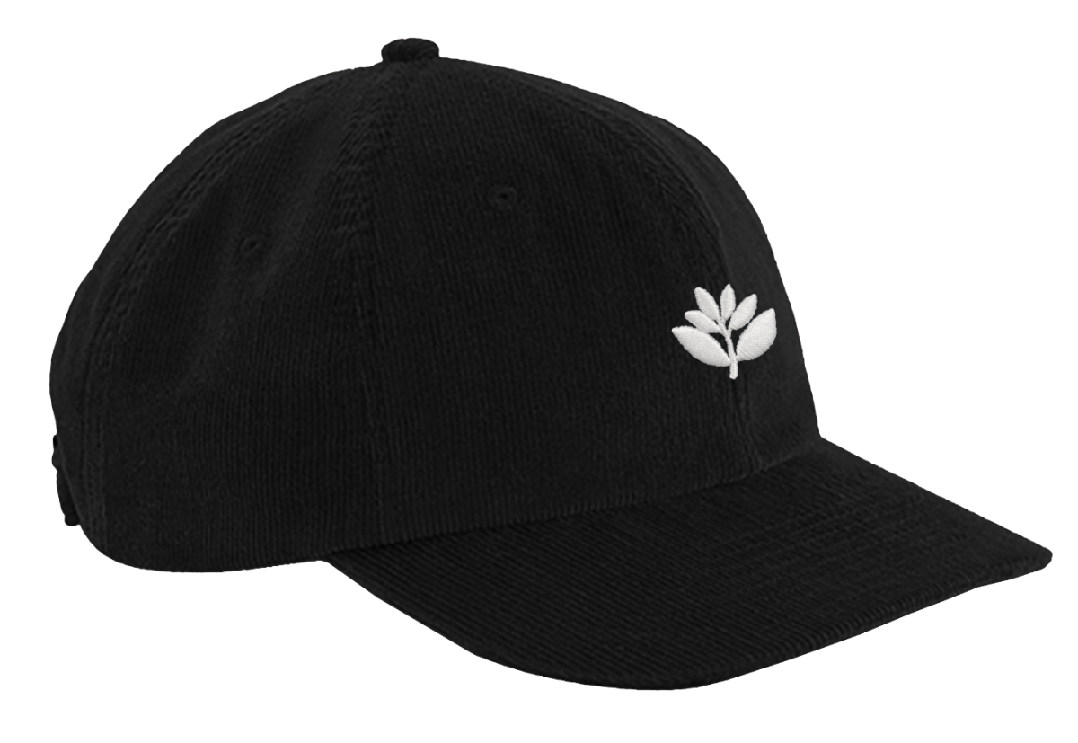 Magenta Bossed Cord 6-Panel Hat Black