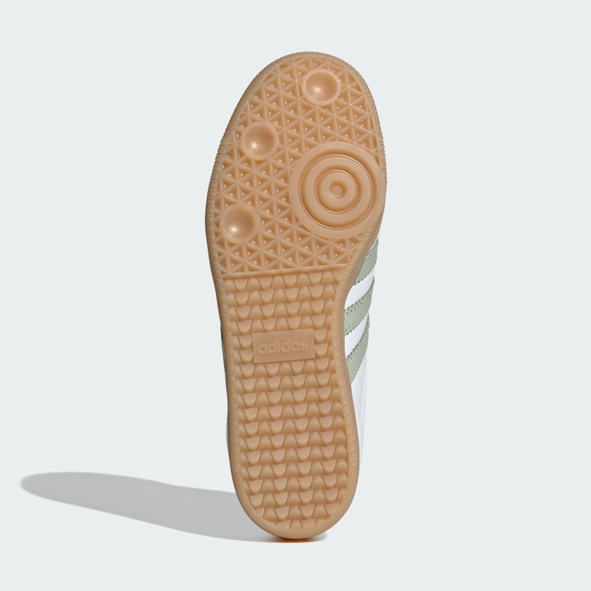 Adidas Women's Samba OG Cloud White Halo Green gum outsole detail