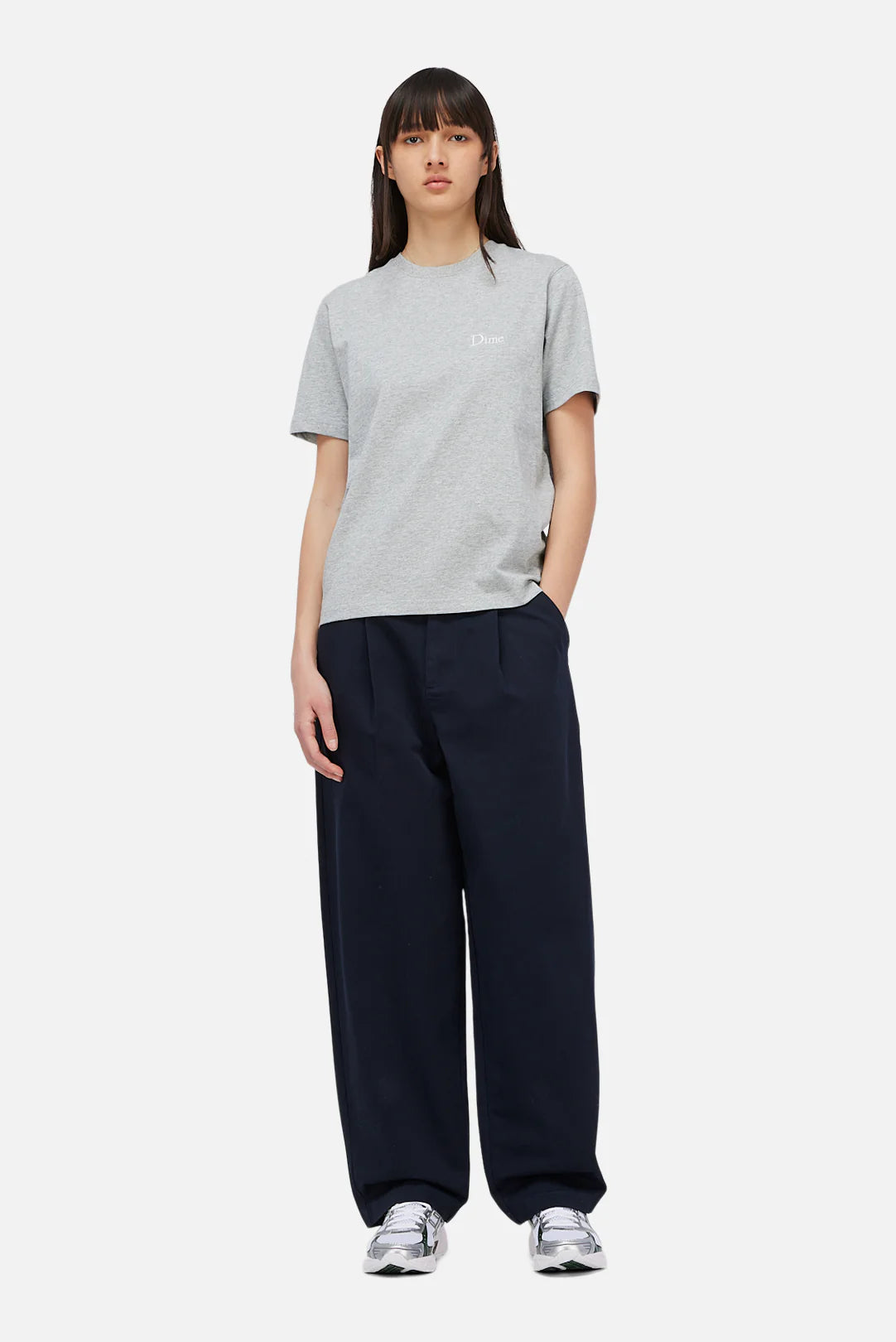 Dime MTL Classic Small Logo Tee Heather Grey