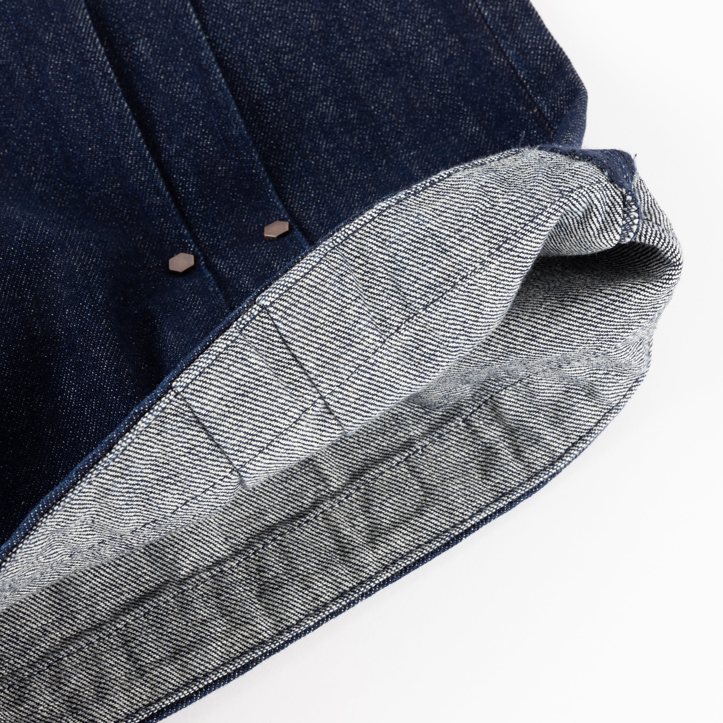 Dime MTL Pleated Baggy Denim Shorts Indigo — detail