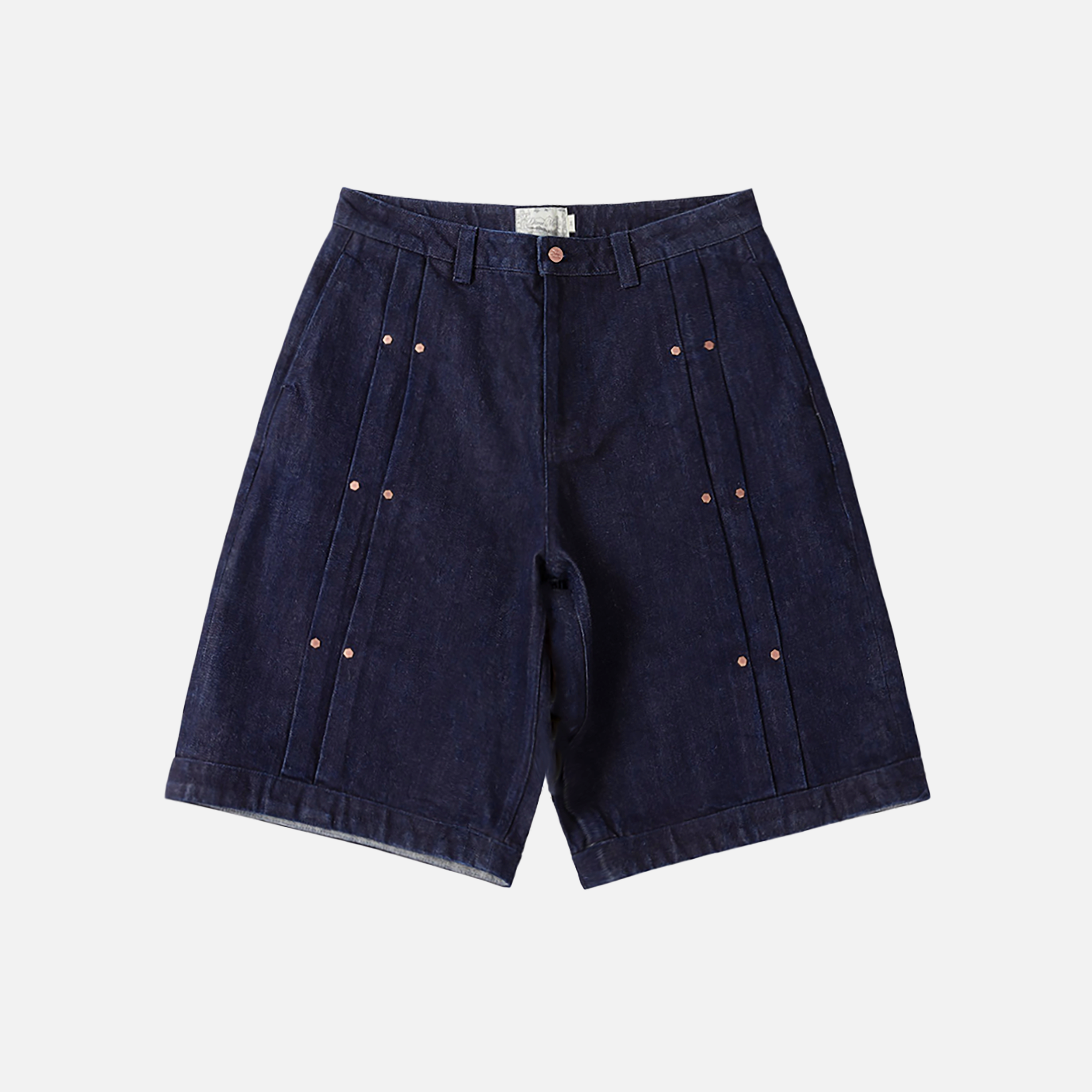 Dime MTL Pleated Baggy Denim Shorts Indigo — product shot