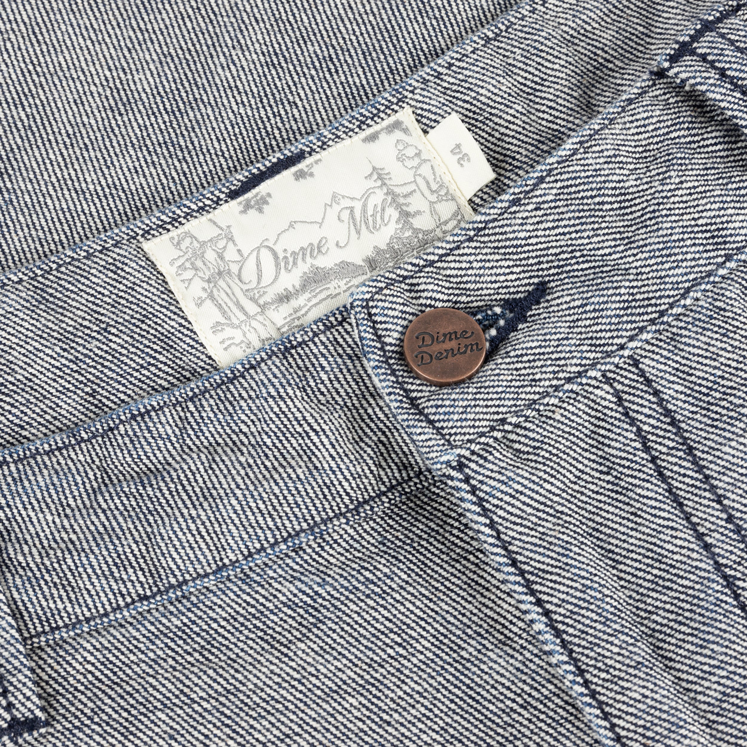 Dime MTL Pleated Baggy Denim Shorts Reversed Indigo — detail