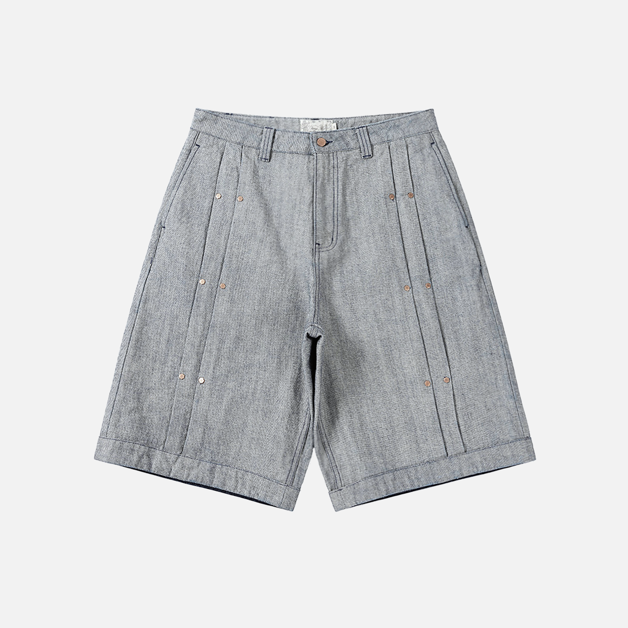 Dime MTL Pleated Baggy Denim Shorts Reversed Indigo — product shot
