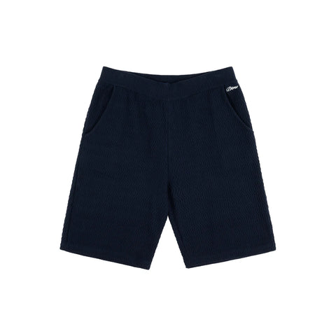 DIME WAVE CABLE KNIT SHORTS NAVY - Gallery Streetwear