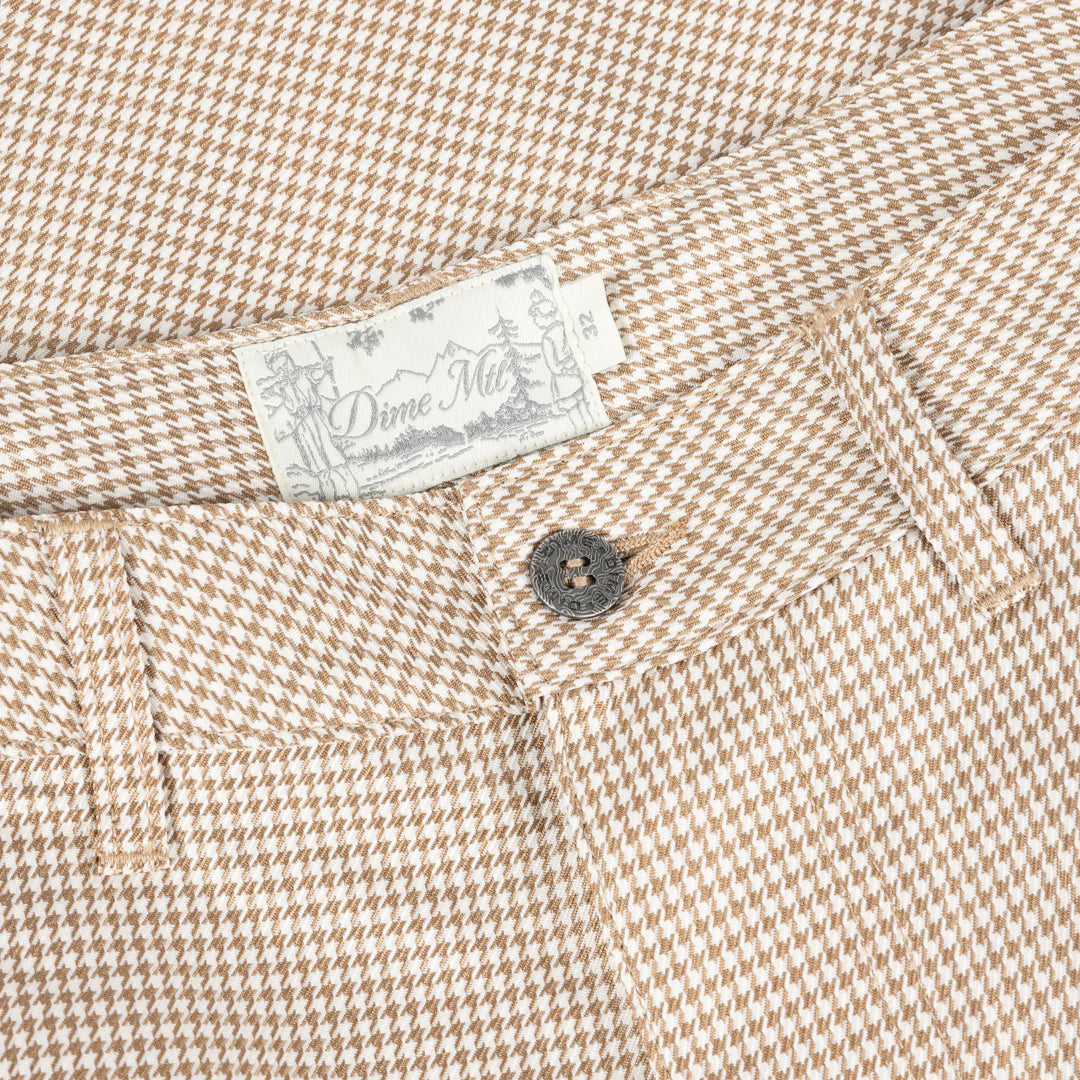 Dime MTL Baggy Houndstooth Shorts Beige