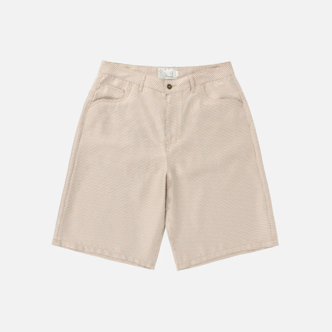 Dime MTL Baggy Houndstooth Shorts Beige