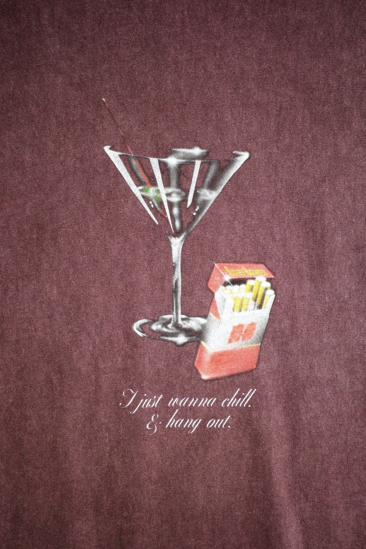 Jungles Jungles Double Happiness Tee brown, heavy-wash cotton detail