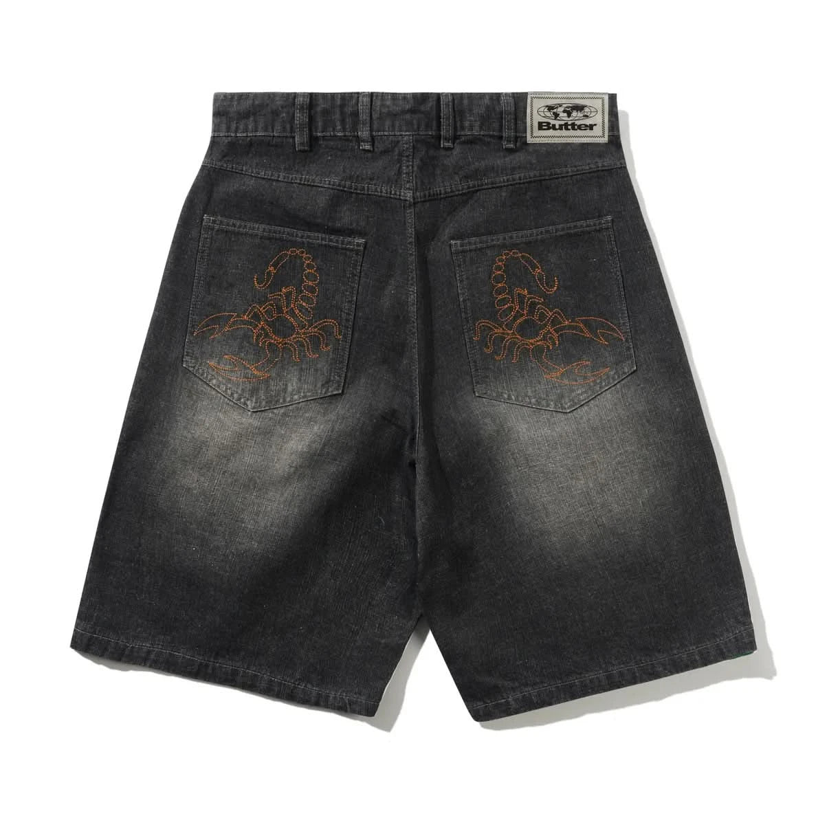 Butter Goods Scorpion Stitch Denim Shorts - Black