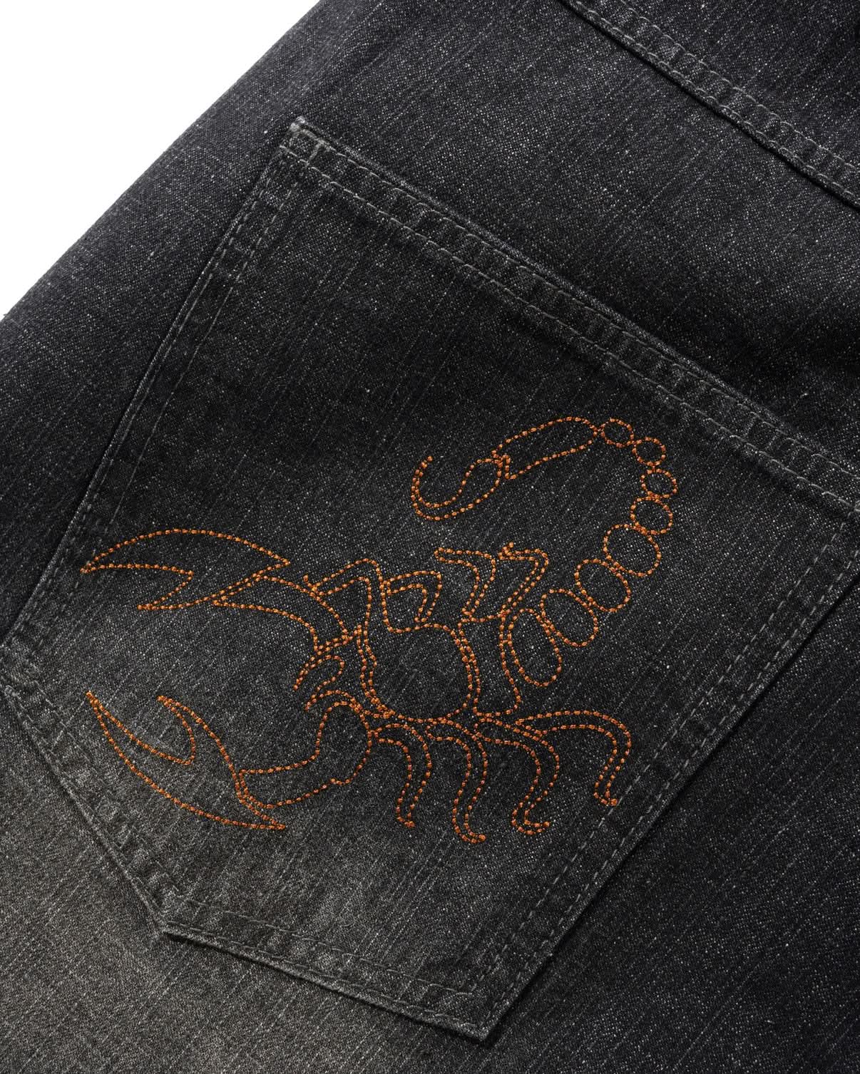 Butter Goods Scorpion Stitch Denim Shorts - Black