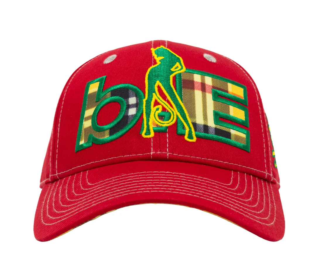 b.Eautiful x Sara Yukiko b.E Hat – Dark Red / Yellow Tartan